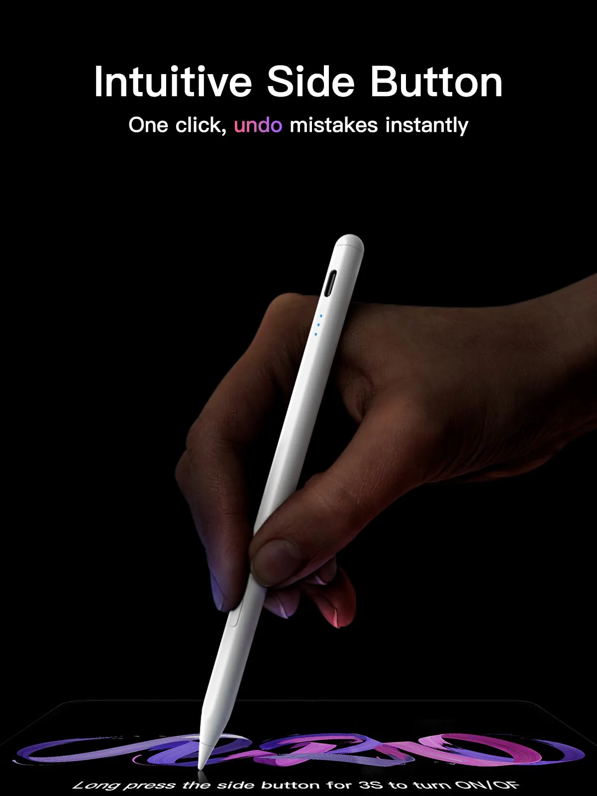 Stylus Pen for iPad 2018-2024, USB-C Fast Charging, Apple Pencil-Compatible Tip, Pixel-Perfect Tilt Sensitivity for iPad 10th/9/8/7/6, iPad Mini 7/6/5, iPad Air M2/6/5/4/3, iPad Pro M4 13"/12.9″/11″ Milk White - Image 6