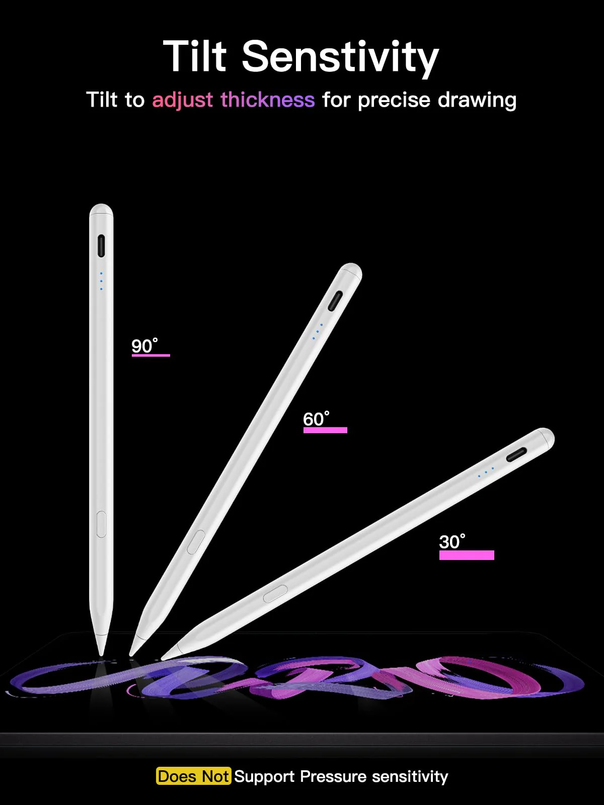 Stylus Pen for iPad 2018-2024, USB-C Fast Charging, Apple Pencil-Compatible Tip, Pixel-Perfect Tilt Sensitivity for iPad 10th/9/8/7/6, iPad Mini 7/6/5, iPad Air M2/6/5/4/3, iPad Pro M4 13"/12.9″/11″ Milk White - Image 8
