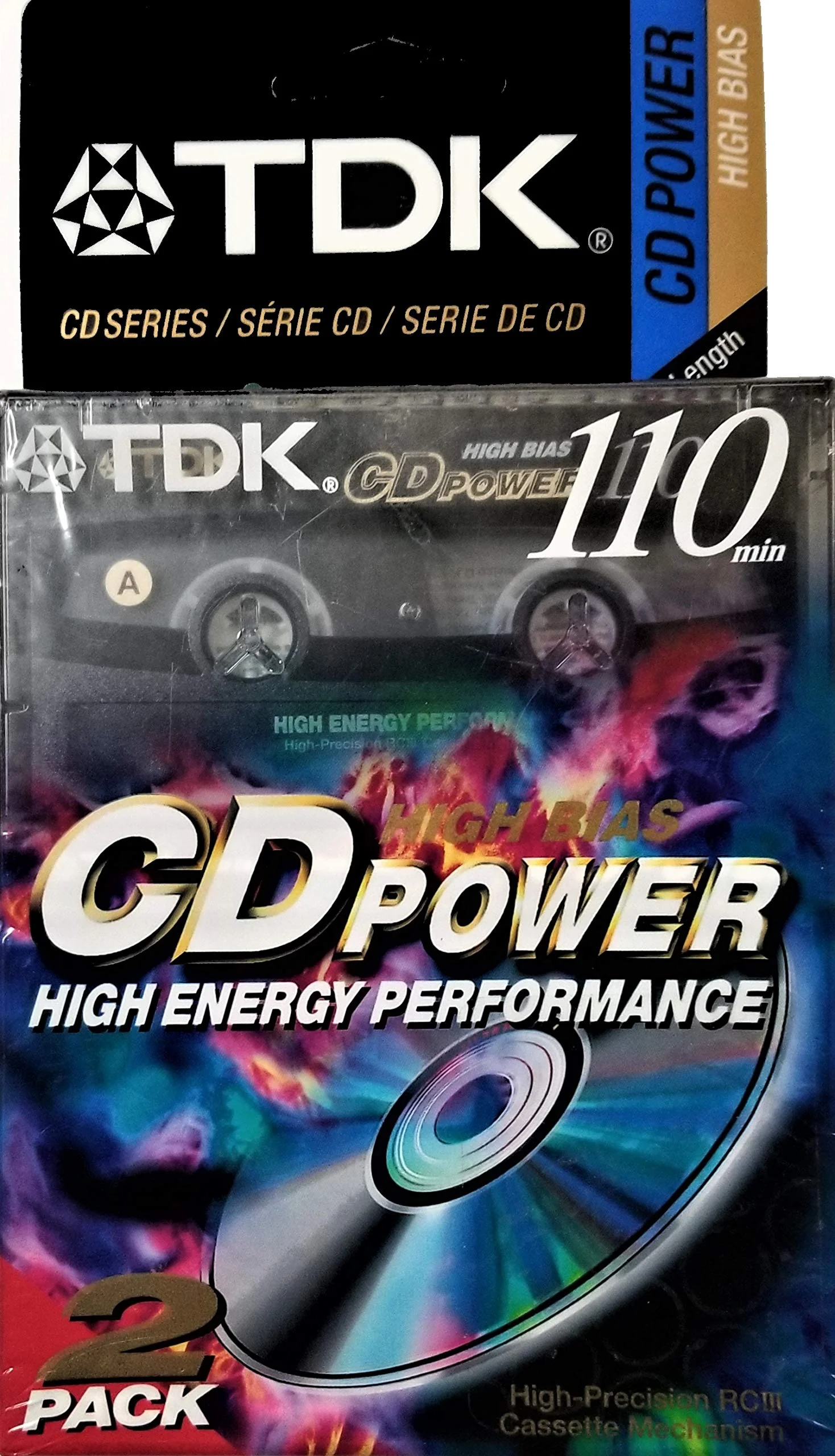 TDK CD Power 110 Cassette, 2pk High Bias Audio Cassette Tapes