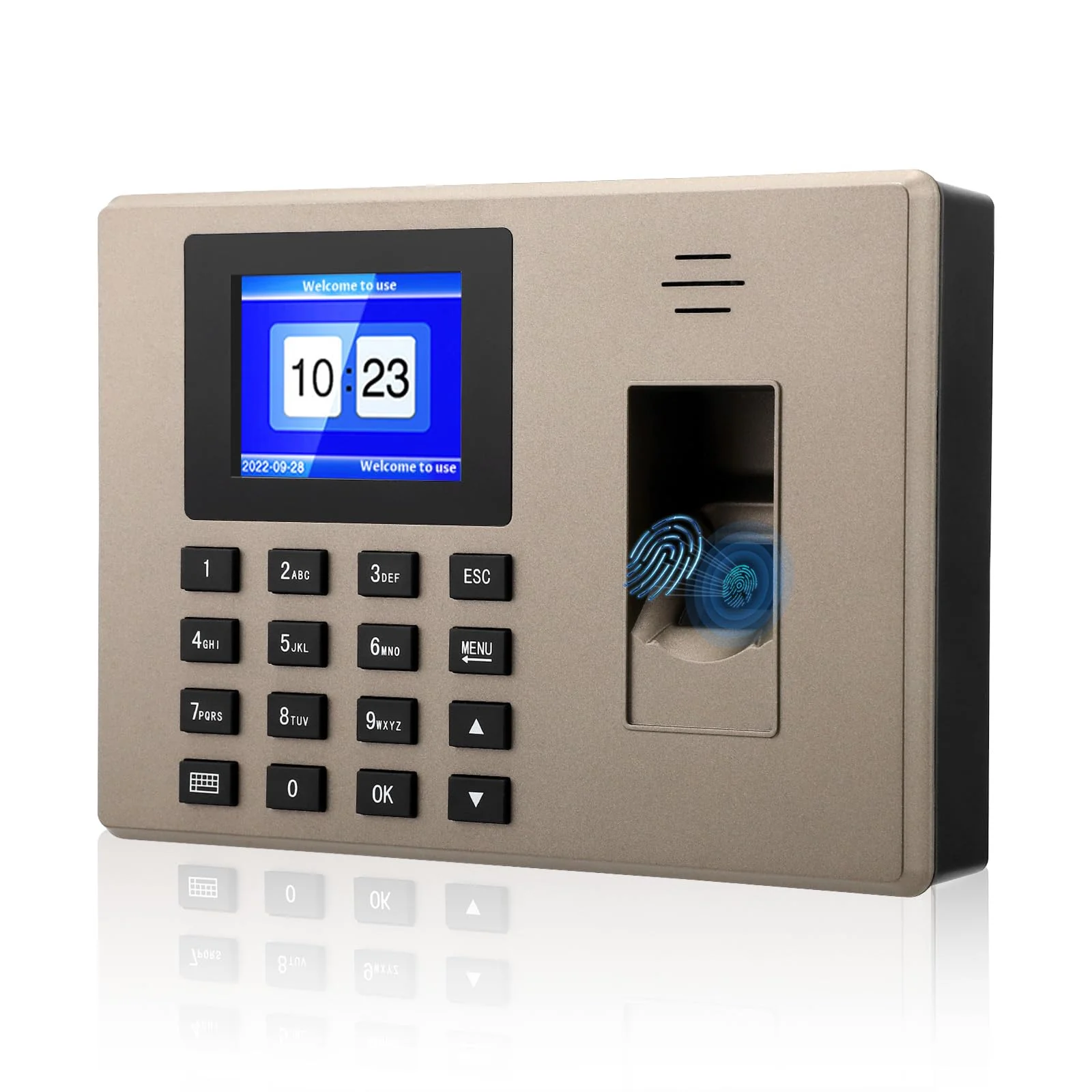 Time Tracking for Small Businesses, Multilingual, with Fingerprint & Pin Input, 1000 Fingerprint & 1000 ID, Employee Time Tracking Device, Working Time Tracking for Small Businesses