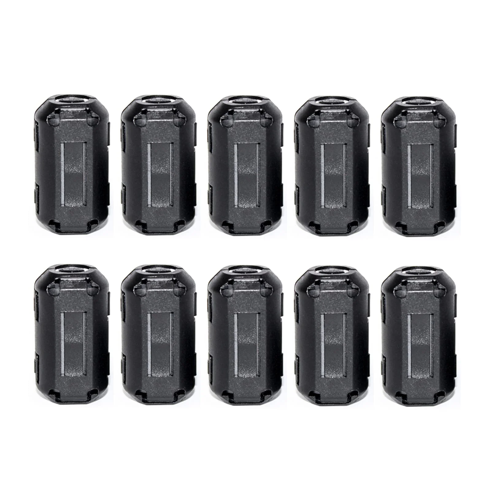 TOJOIN 10PCS Ferrite Bead Clip on Ferrite Core RFI EMI Noise Suppressor Ferrite Rings Cable Clip for Phone, TV, Speaker, USB Radio, Audio Equipment 13mm Inner Diameter Black 13mm-10pcs