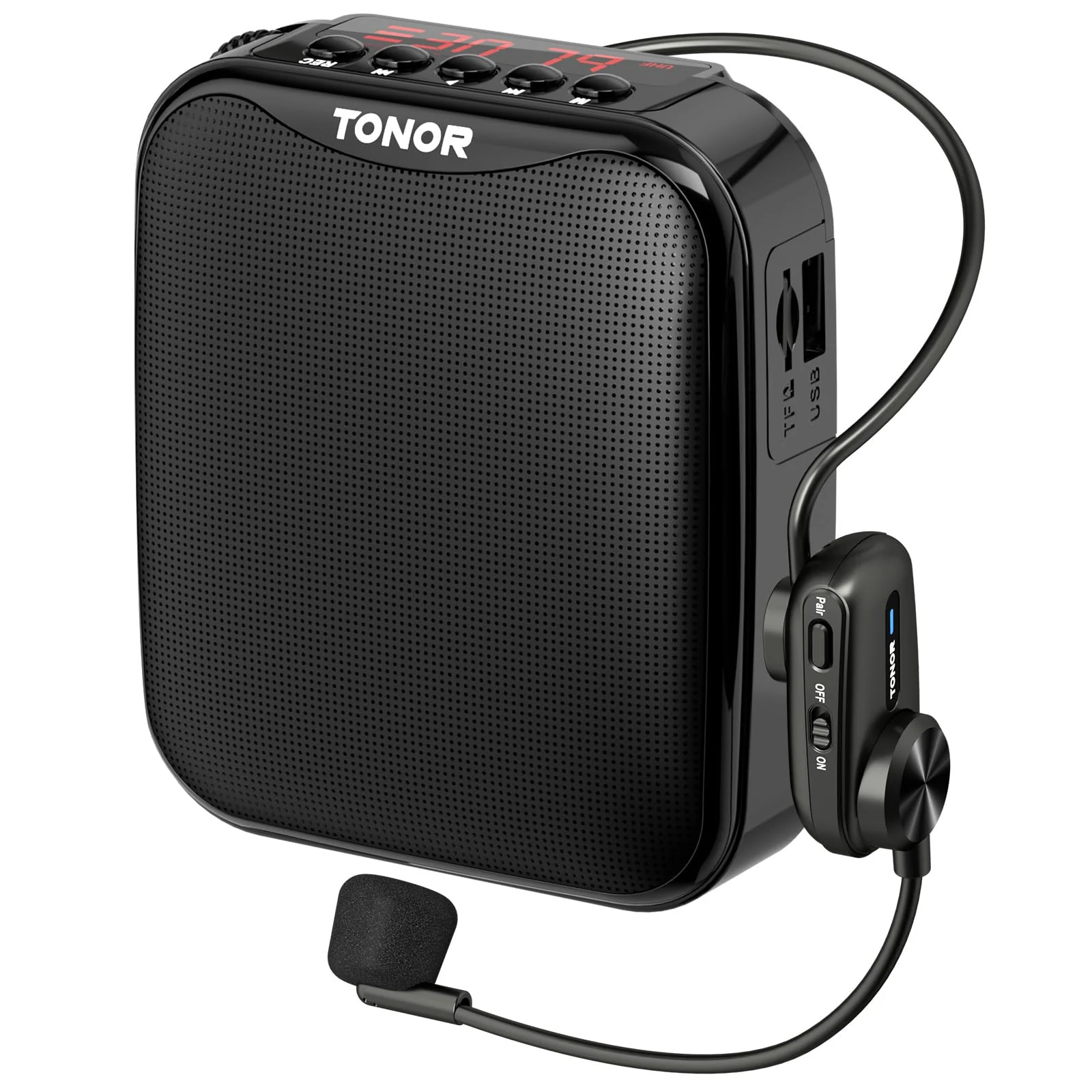 TONOR Voice Amplifier for Teachers, 15W Bluetooth Voice Amplifier with Wireless Headset Mic, Portable Megaphone Speaker Rechargeable PA System 82ft for Teaching, Speaking, Fitness Instructors K11