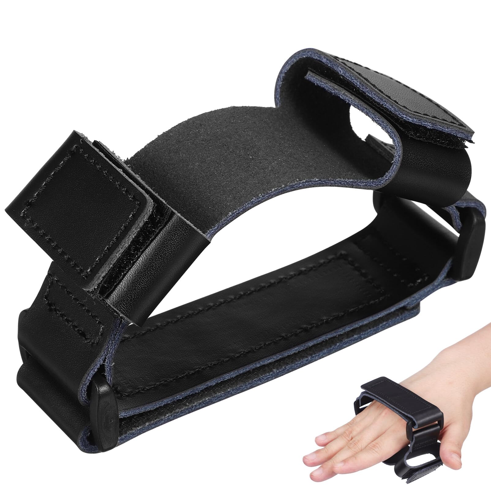 Toyvian French Horn Hand Rest Wear Resistant Rest French Horn Hand Grip Non-Slip Adjustable Leather Hand Holding Strap Instrument Hand Pad, 51P0U4510R516O2