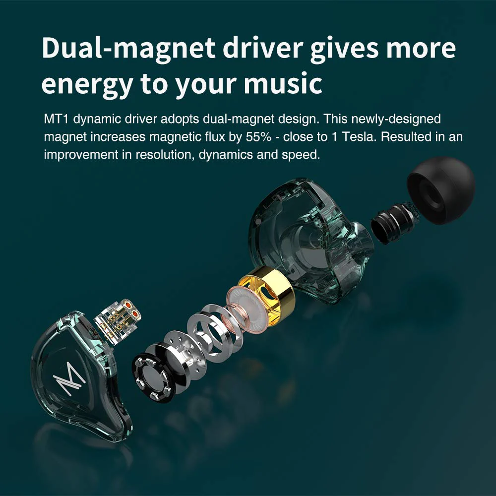 TRN MT1 in-Ear Earphone HiFi in-Ear Earphone Earbud with New 10mm Composite Magnetic Dynamic Driver in Ear Monitor Earbuds with Detachable C Pin 0.75MM Cable9(No Mic,Black) … No Mic Black - Image 3