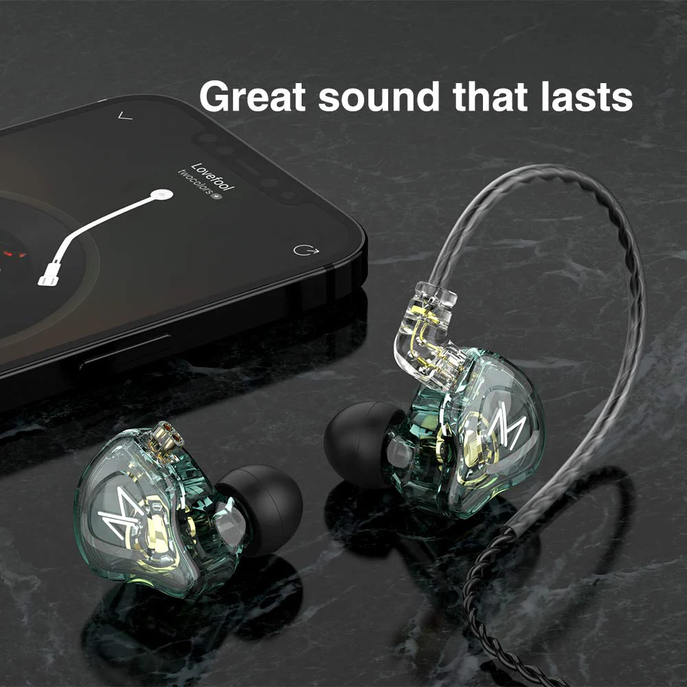 TRN MT1 in-Ear Earphone HiFi in-Ear Earphone Earbud with New 10mm Composite Magnetic Dynamic Driver in Ear Monitor Earbuds with Detachable C Pin 0.75MM Cable9(No Mic,Black) … No Mic Black - Image 6