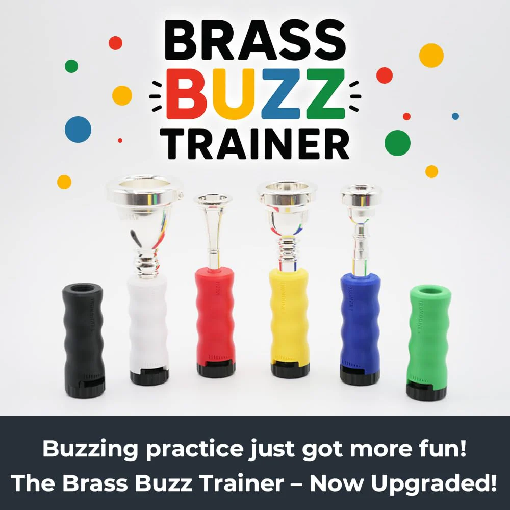 Trumpet Mouthpiece Buzzing Practice Tool – Anywhere Practice & Warm-up – One-Touch Adjustable Resistance - BRASS BUZZ TRAINER (Blue) Blue - Image 3
