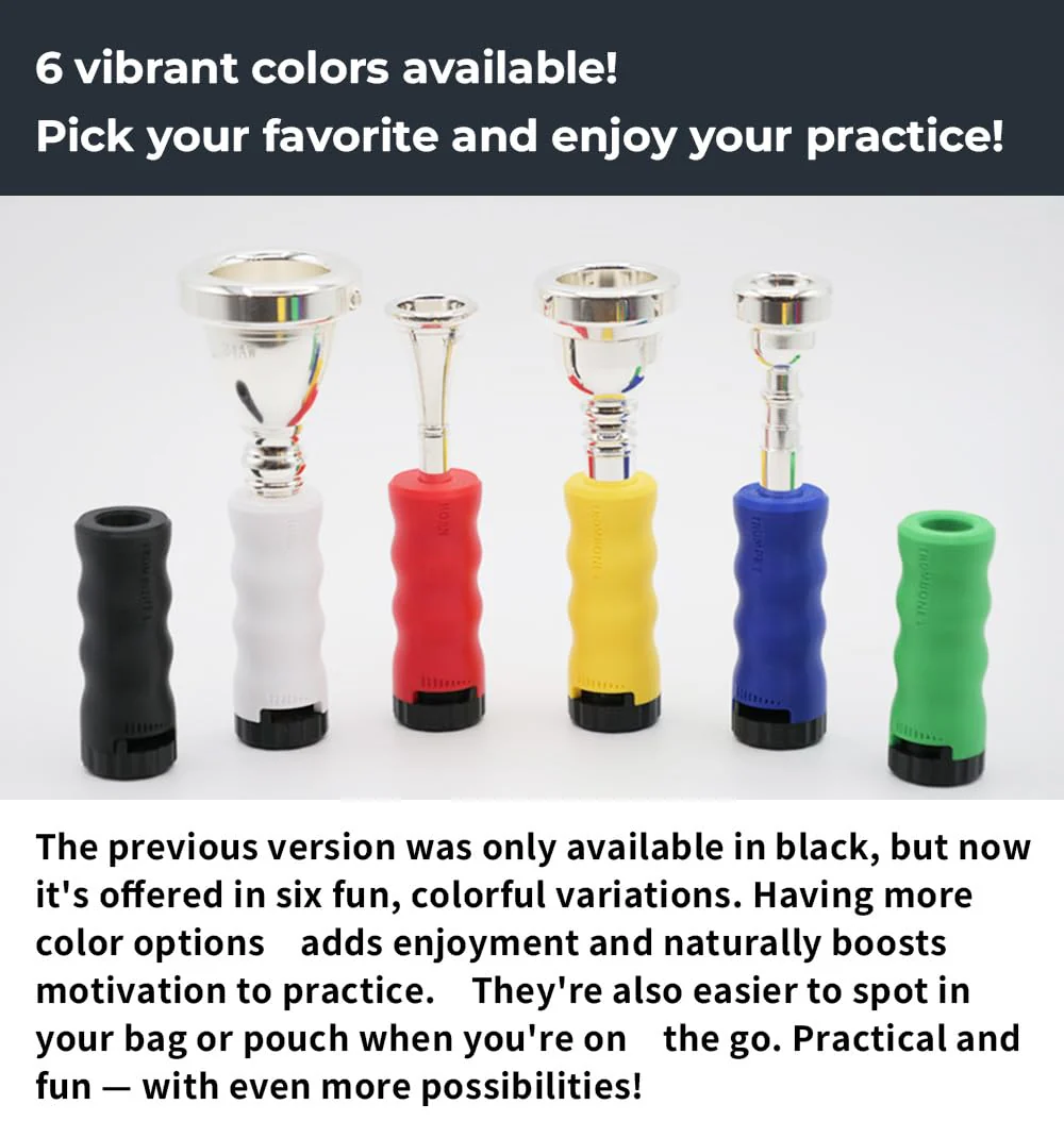 Trumpet Mouthpiece Buzzing Practice Tool – Anywhere Practice & Warm-up – One-Touch Adjustable Resistance - BRASS BUZZ TRAINER (Blue) Blue - Image 7