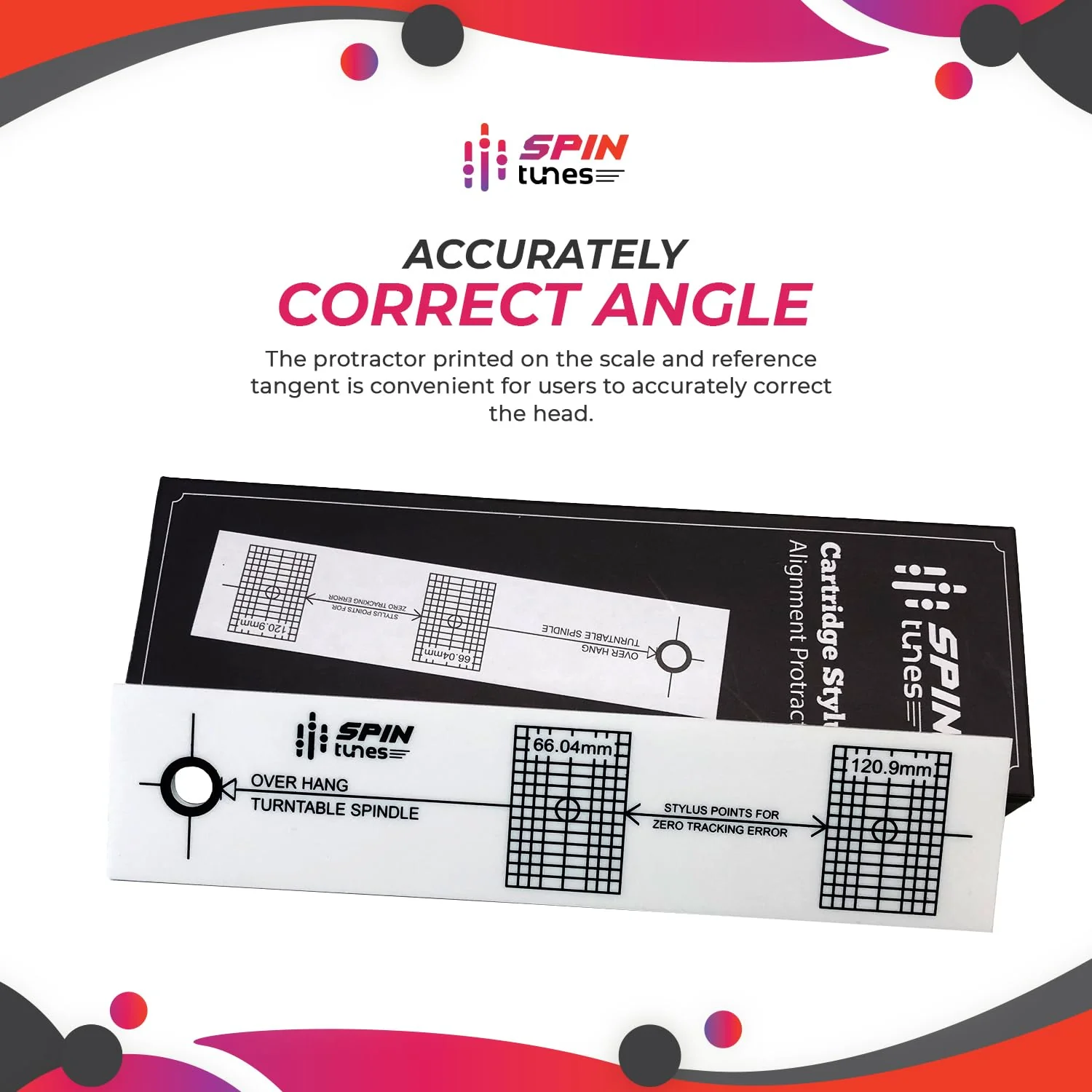 Turntable Cartridge Stylus Alignment Protractor High Visible Tool for Vinyl Record Precision Calibration- Ensure Accurate Tracking and Sound Quality Cartridge Alignment Protector - Image 3