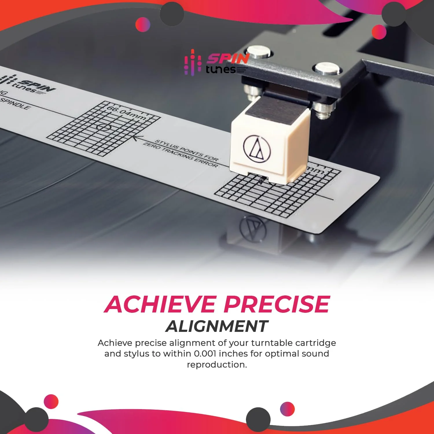 Turntable Cartridge Stylus Alignment Protractor High Visible Tool for Vinyl Record Precision Calibration- Ensure Accurate Tracking and Sound Quality Cartridge Alignment Protector - Image 5