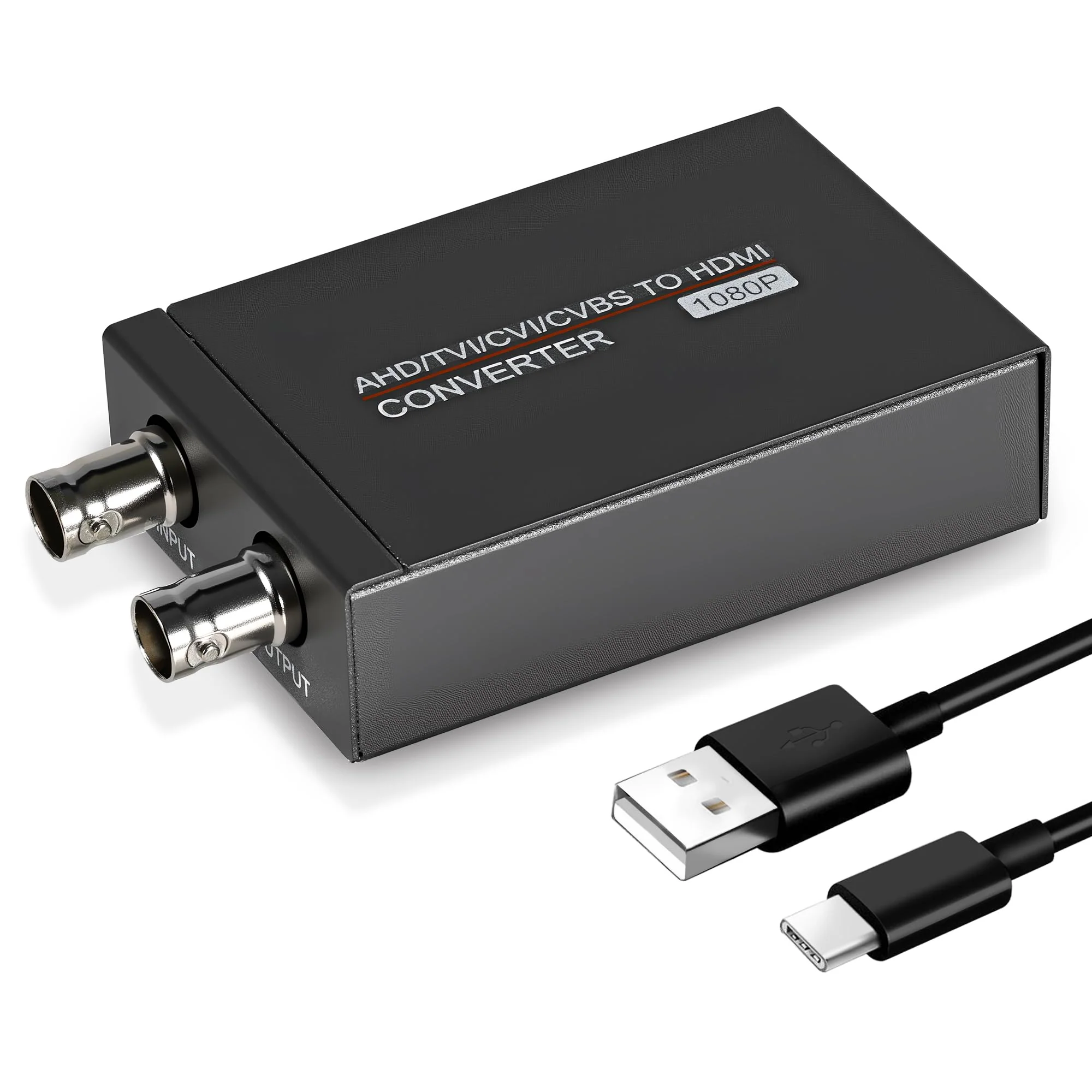 TVI/CVI/AHD to HDMI Converter, Full HD 4K 720P/ 1080P/ 3MP/ 4MP/ 5MP/ 8MP BNC to HDMI Video Signal Adapter, for Monitor/HDTV, High-Def Signal Conversion, Auto-Resolution Detection