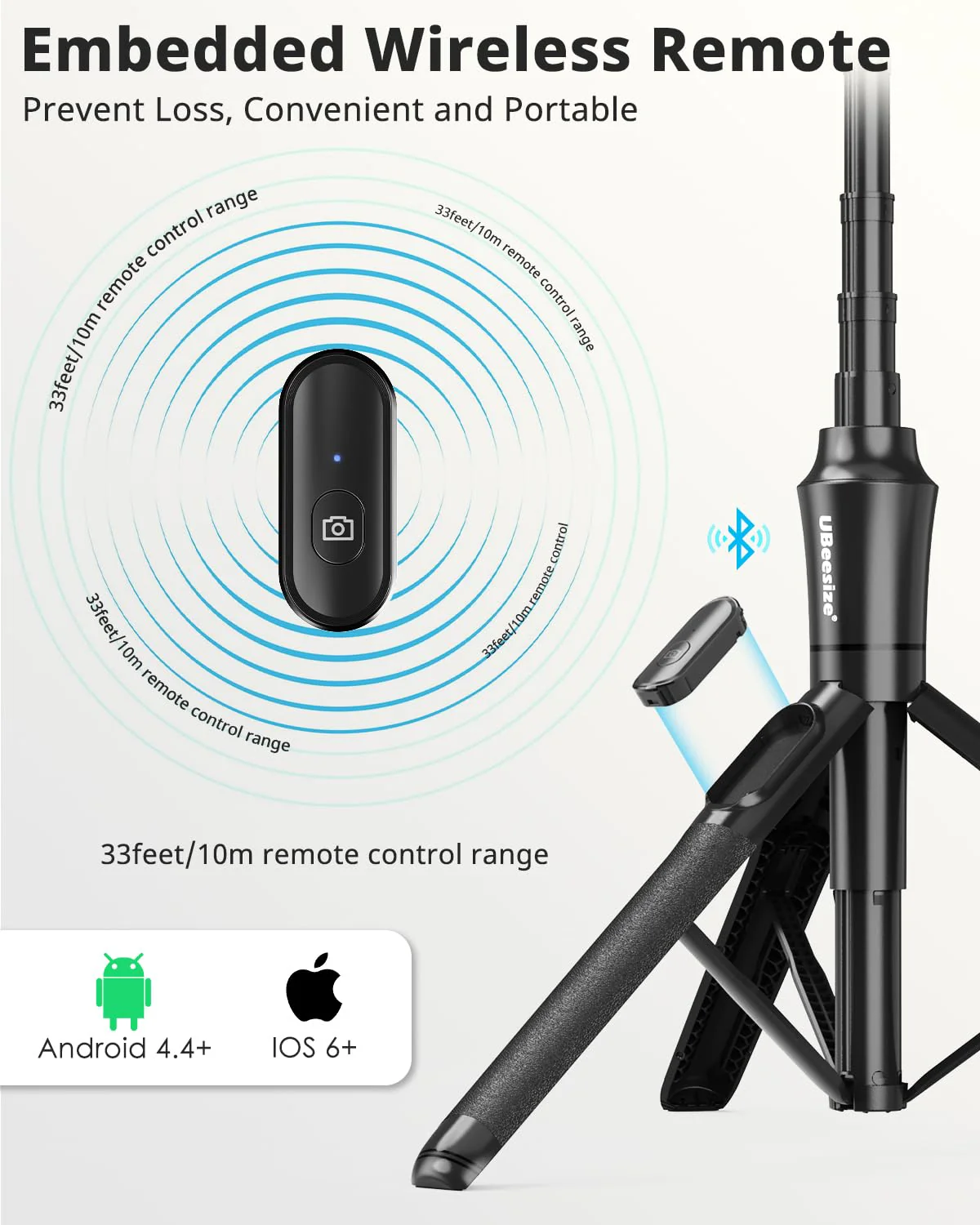 UBeesize 72'' Magnetic Tripod for iPhone with Remote, Extendable Cell Phone Tripod Stand, Compatible with MagSafe, Selfie Stick Tripod for iPhone 15 14 13 12 11 Series and Android Phones 72-in - Image 3