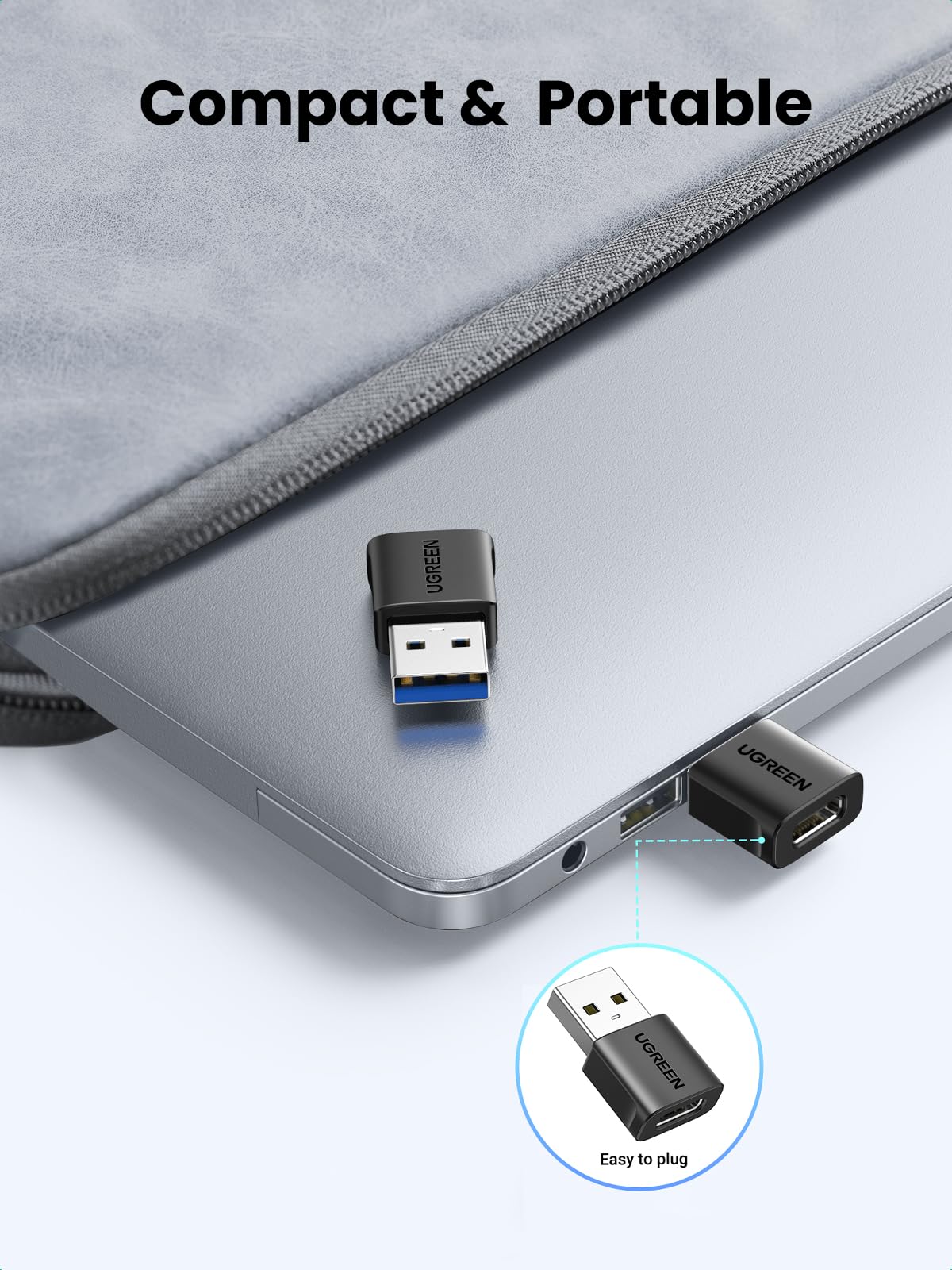 UGREEN USB to USB C Adapter 3Pack, 10Gbps USB C Female to USB 3.0 Male Adapter Type C Charge Converter for iPhone 14 13 Plus Pro Max,Apple Watch 7 8 9,Samsung Galaxy S23 S24,Pad Air,Black - Image 7