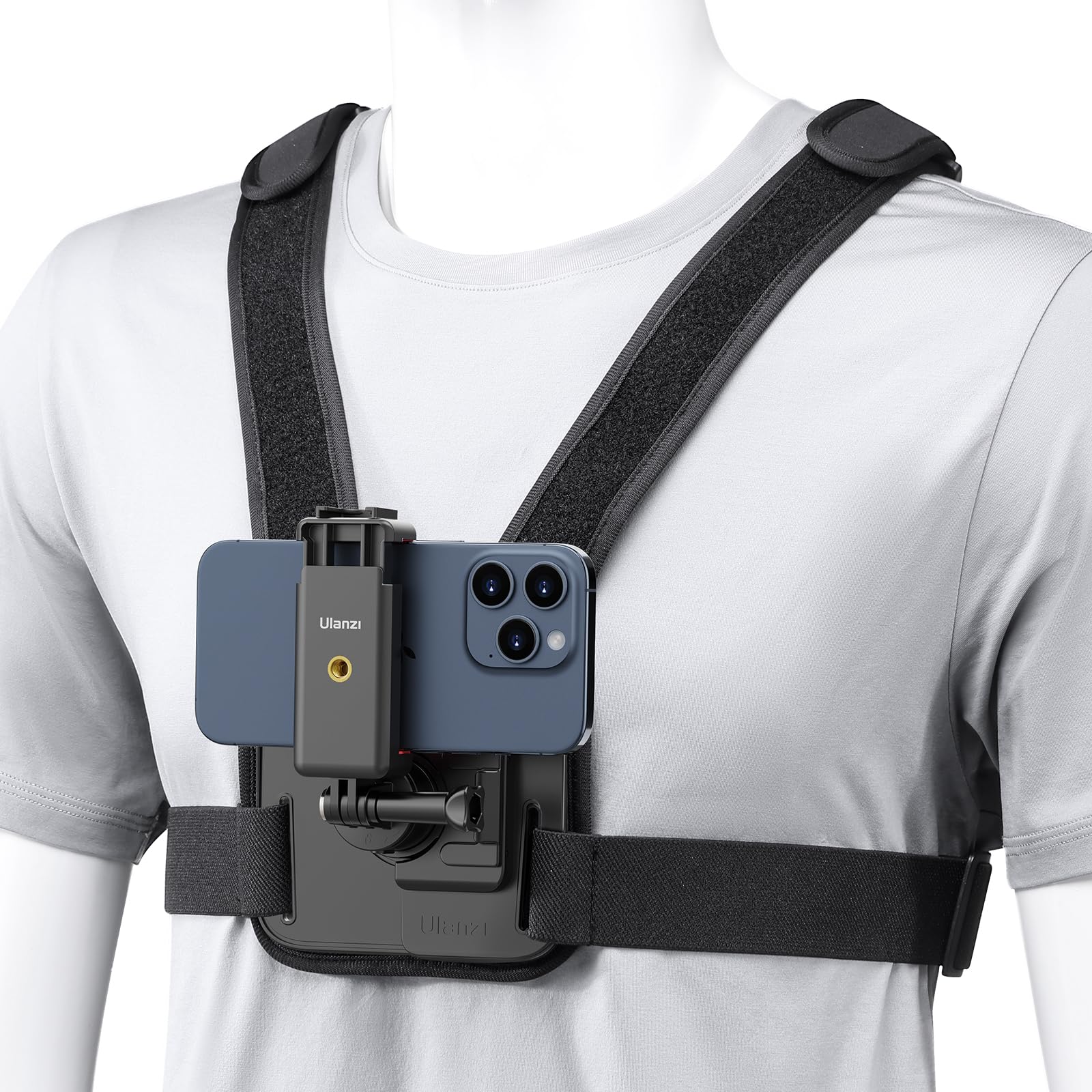ULANZI CM028 Adjustable Chest Mount Harness w Vertical/Horizontal Switching for GoPro DJI Insta360 Action Cameras - Phone POV Chest Strap Mount Harness for iPhone Samsung Cameras Body Mount - Image 9
