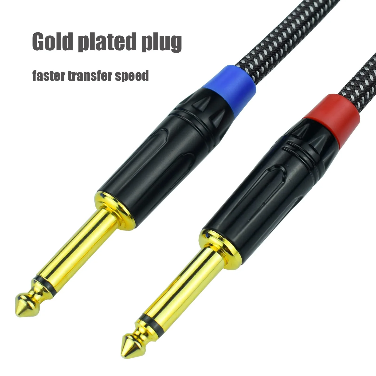 Unbalanced 1/4" TS Mono to XLR Male Microphone Cable, 10Feet 6.35mm Quarter inch to XLR Audio Patch Cord, Nylon Braided Heavy Duty, Copper Shielded Noise Free, for Speaker Mixer - 2Pack 10Feet, 2Pack - Image 3