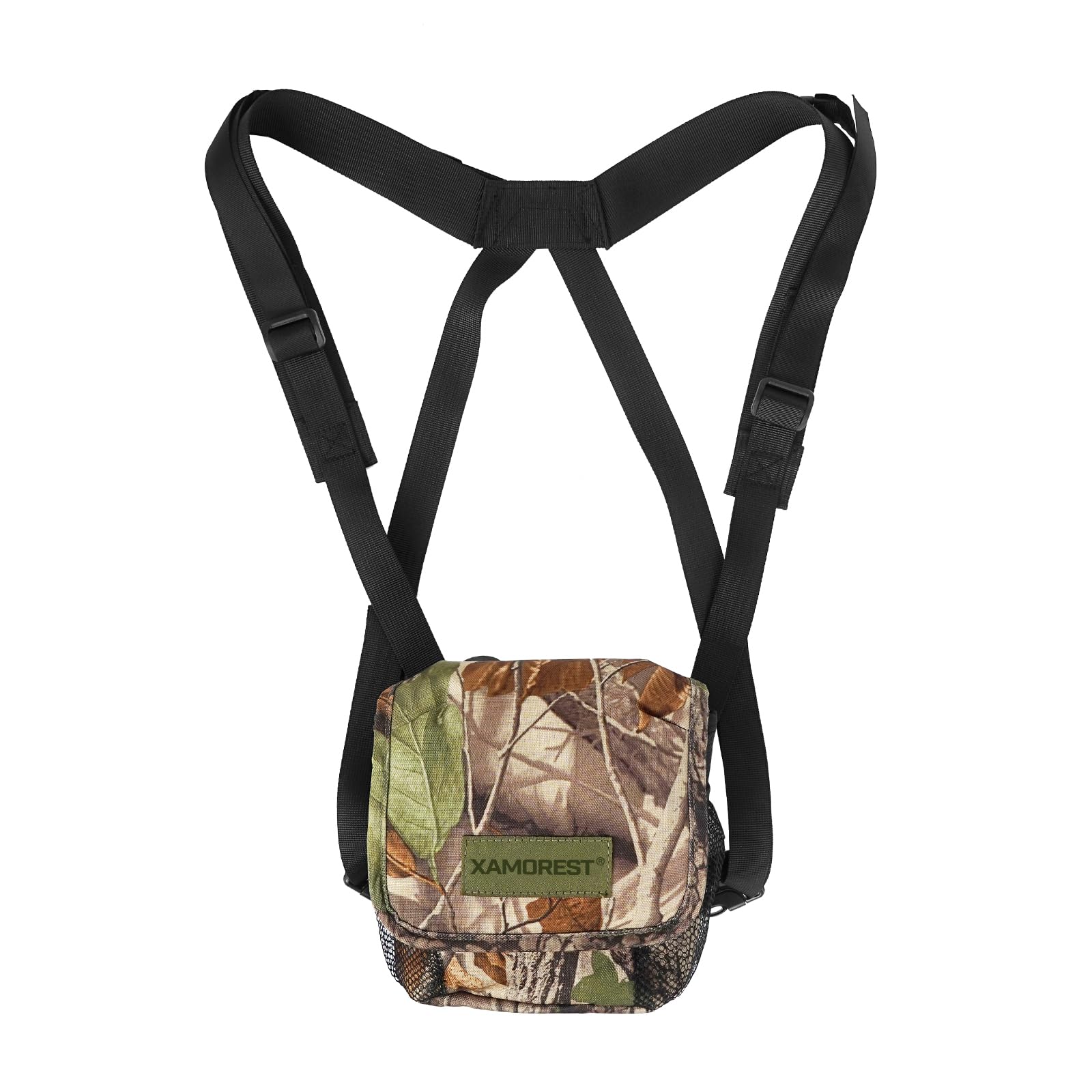 Universal Binocular Case, Binocular Harness for Hunting Case with Adjustable Shoulder Straps 2 Mesh Pockets for Hiking, Hunting, Backpacking, Outdoor Travel GREEN