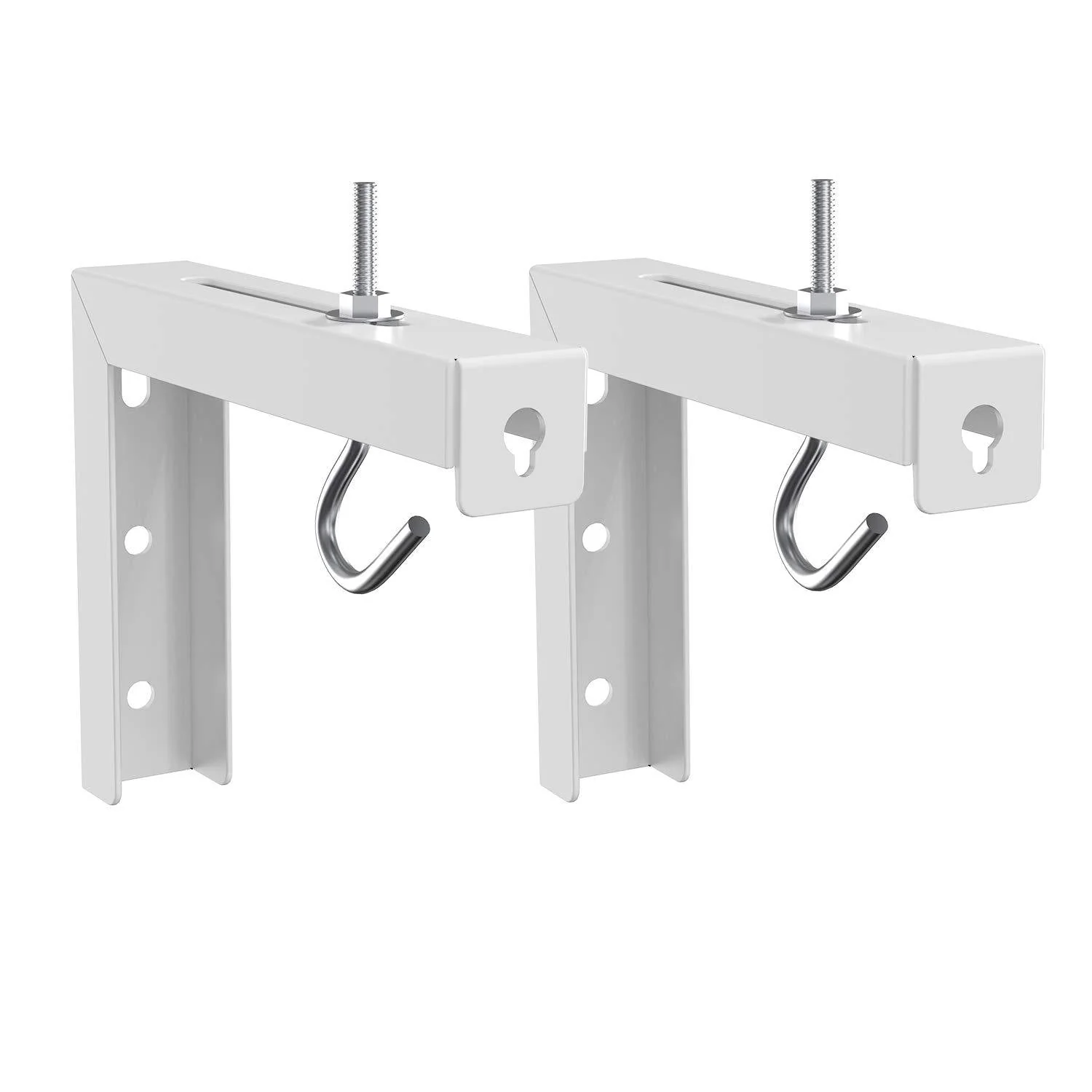Universal Projector Screen L-Bracket Wall Hanging Mount 6 inch Adjustable Extension with Hook Manual, Spectrum and Perfect Screen Placement up to 66 lbs, 30 kg (PSM001), White - Image 2