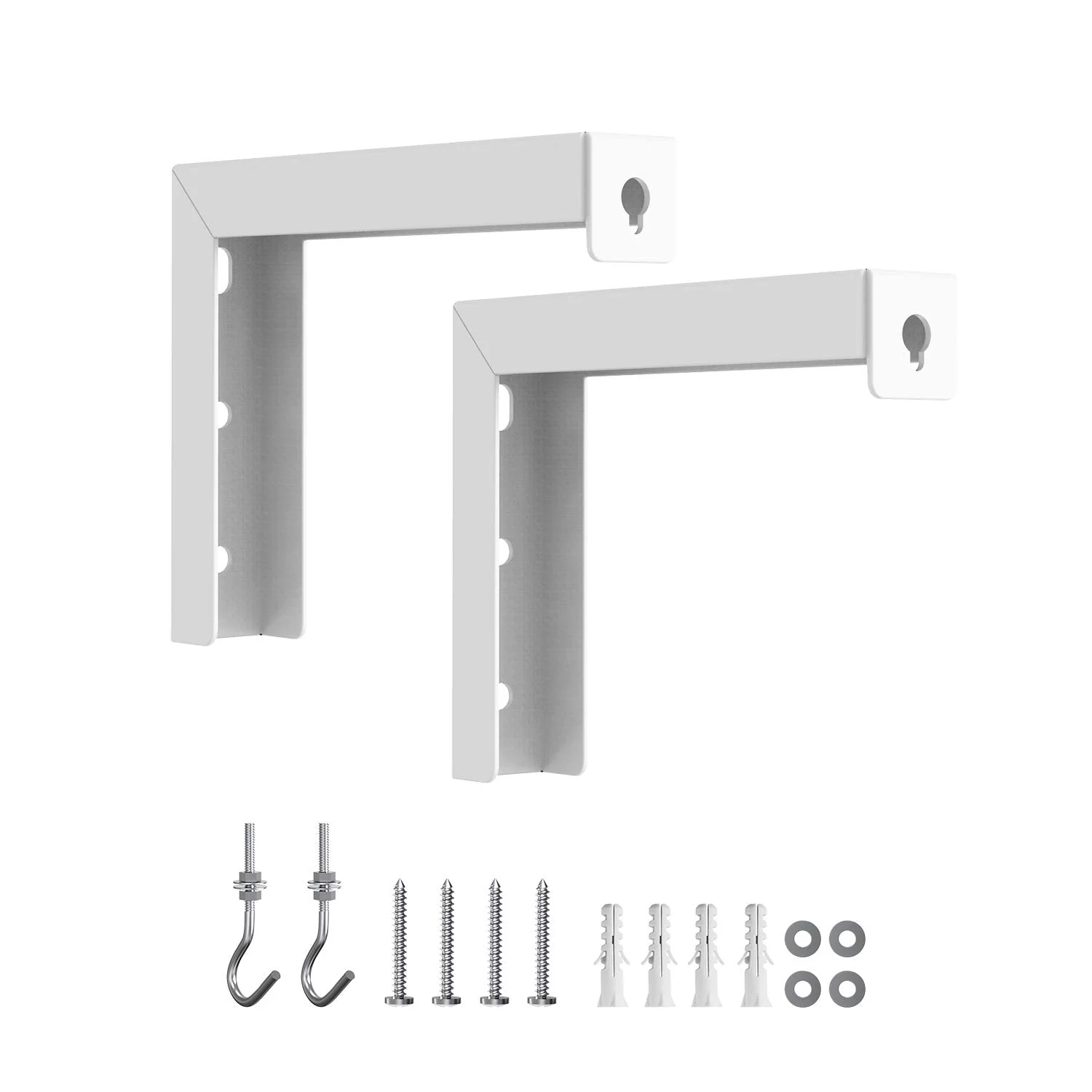 Universal Projector Screen L-Bracket Wall Hanging Mount 6 inch Adjustable Extension with Hook Manual, Spectrum and Perfect Screen Placement up to 66 lbs, 30 kg (PSM001), White - Image 9
