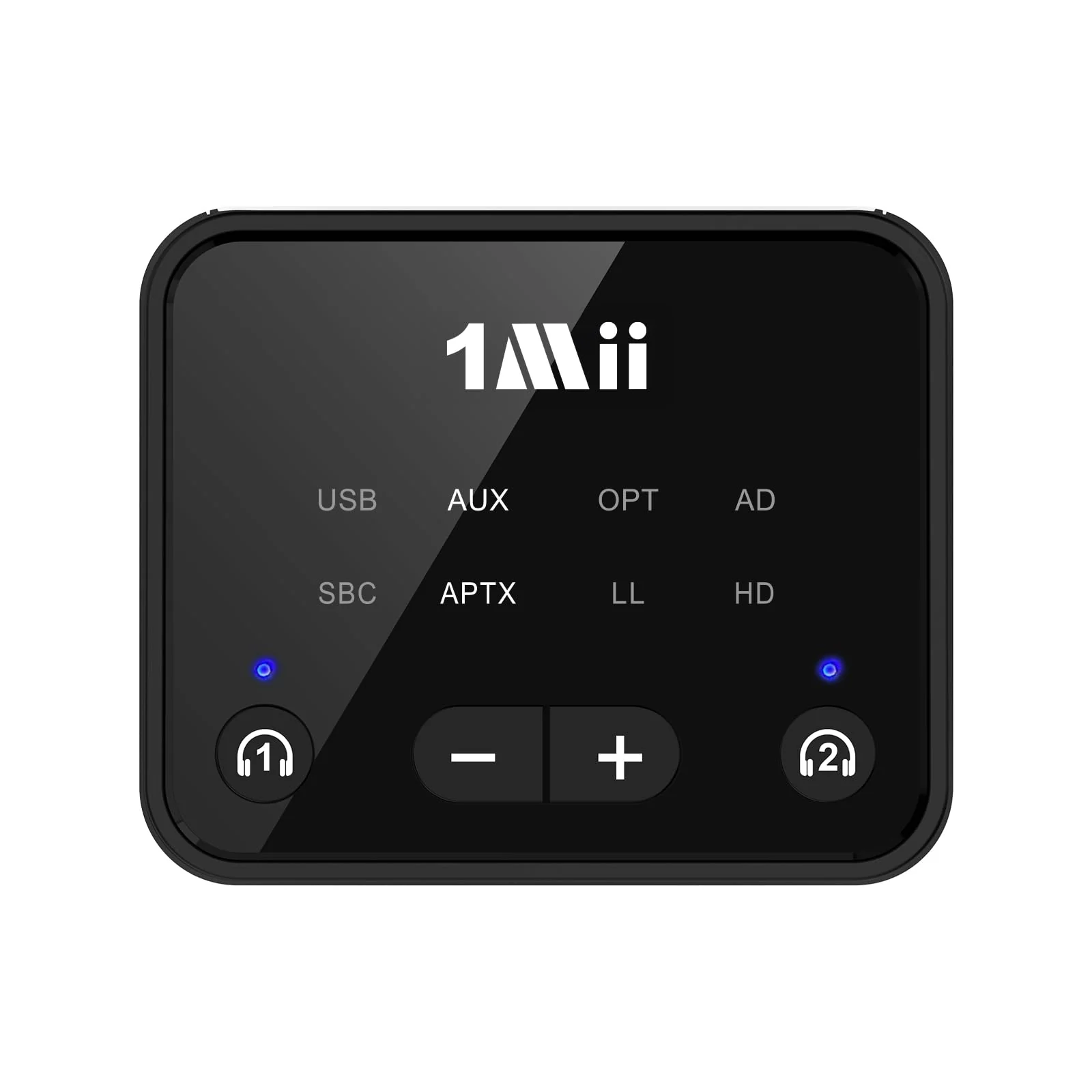[Upgraded] 1Mii Bluetooth 5.3 Transmitter for TV to 2 Wireless Headphones/Speakers, 100ft Long Range Bluetooth Adapter for TV w/Volume Control, Optical/USB/AUX/RCA Audio Inputs, aptX Adaptive & HD