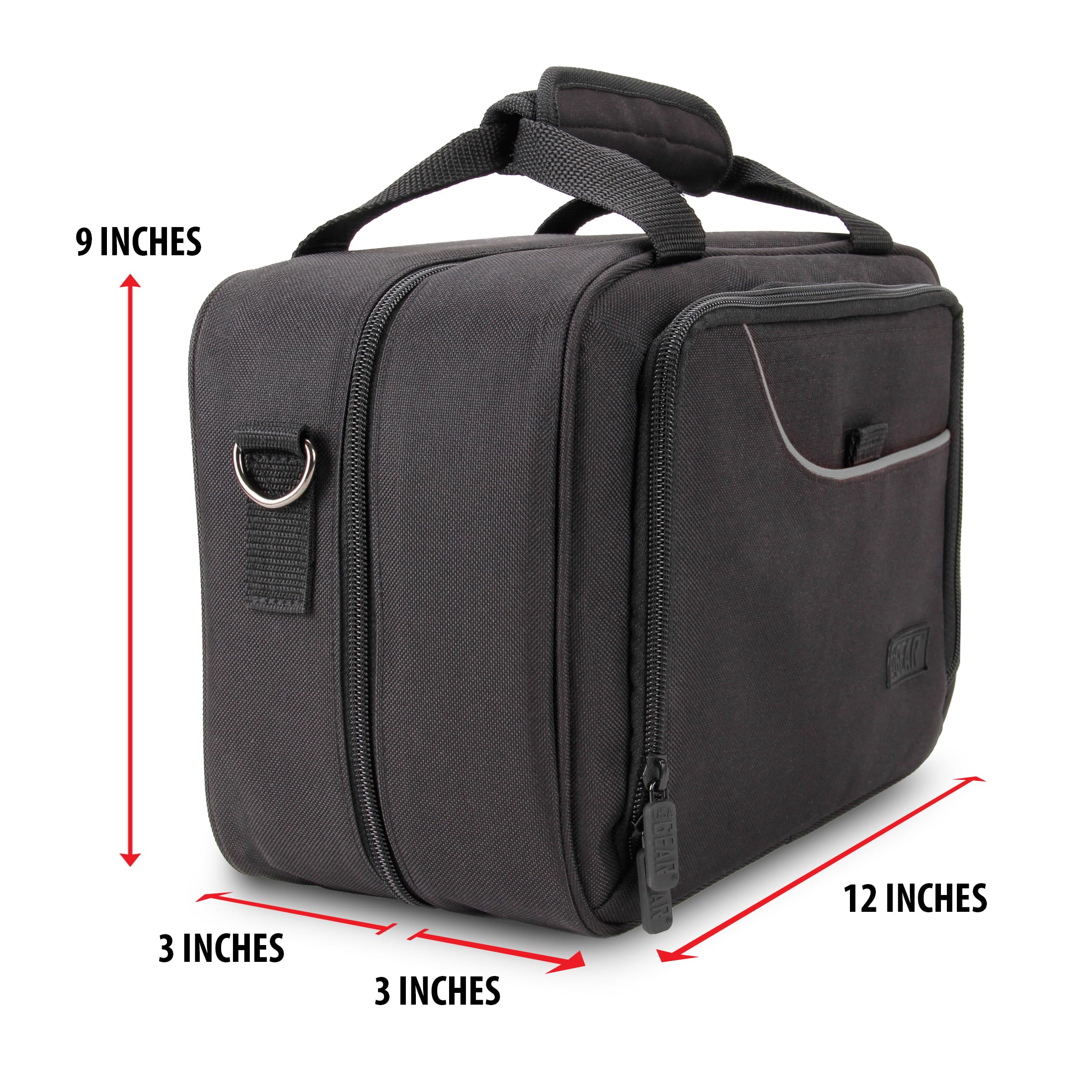 USA Gear Compact Audio DJ Mixer Case - Mixer Bag with Custom Storage for Cables & Microphones Compatible with Behringer Xenyx 802, 502, 1002, Q802USB & More - Scratch & Water Resistant (Black) Black - Image 7