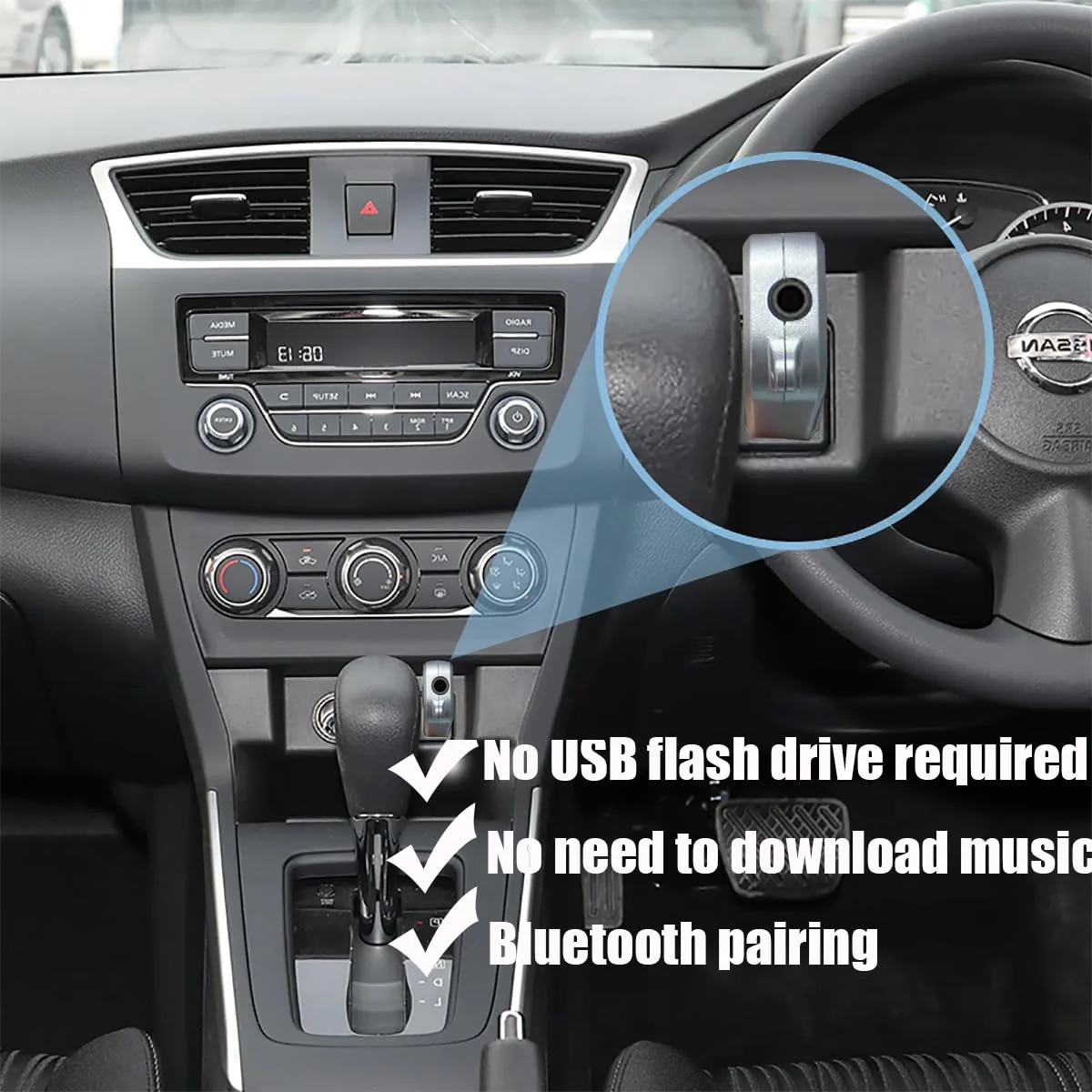 USB to Bluetooth Car Kit,Wireless Audio Adapter, Music Receiver for Home,Car Stereo Sound System,Portable Speskers,(Aux in) with 3.5mm Cable (H222 grey)¡ H222 Grey - Image 4