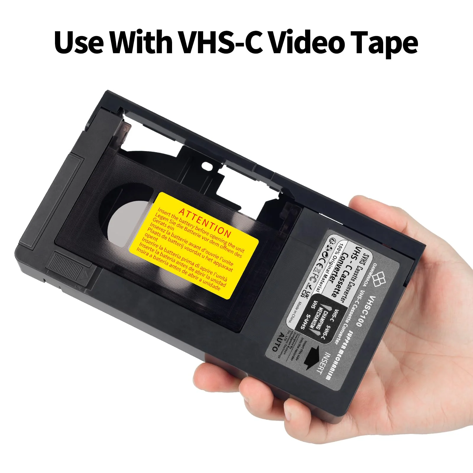 VHS-C Cassette Adapter Compatible with VHS-C SVHS Camcorders Motorized VHS Cassette Converter Not Compatible with 8mm / MiniDV / Hi8 - Image 6