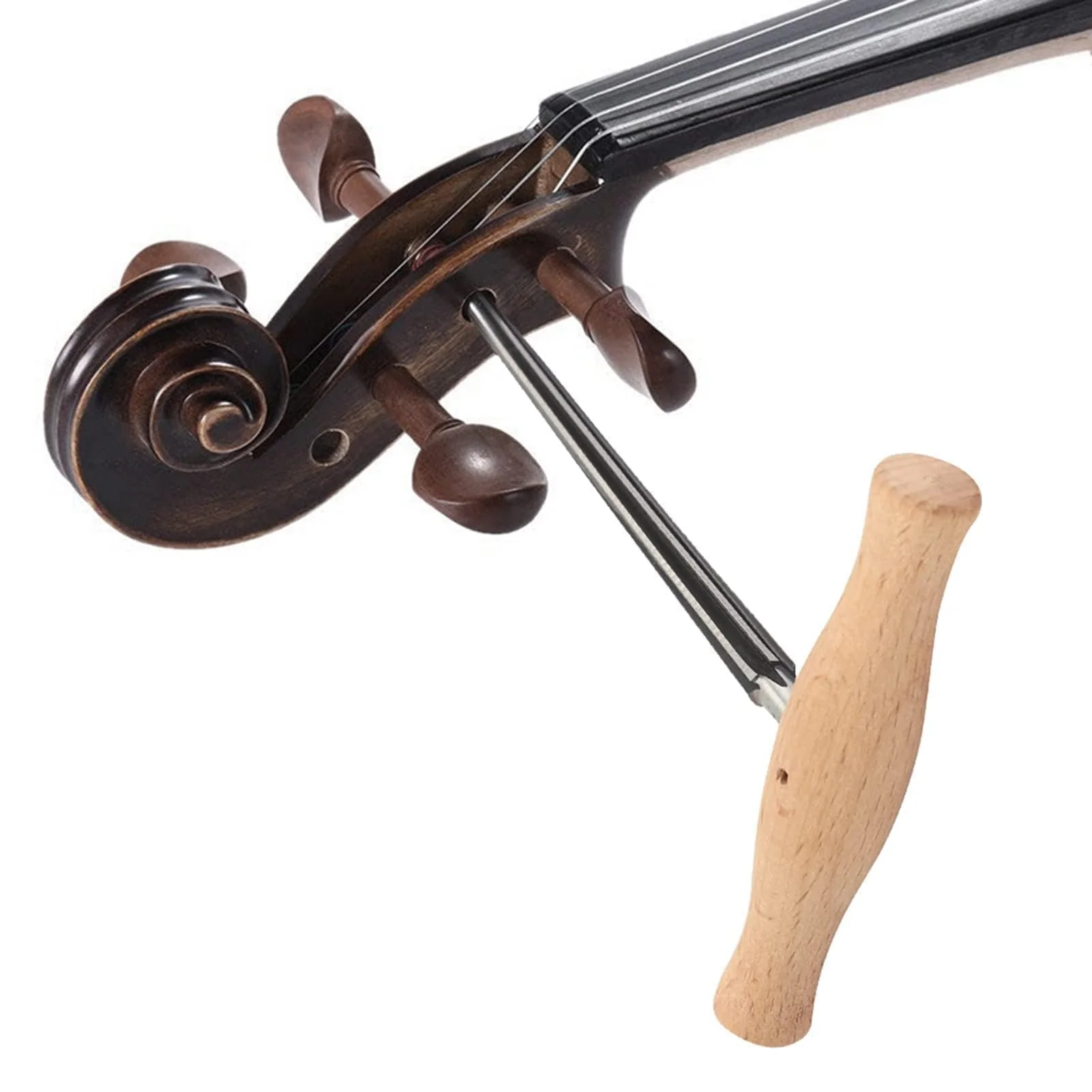 Violin Peg Hole Reamer 1:30 Taper with Wood Handle Violin Luthier Tool for 3/4 4/4 Violins Reamer T Handle Bridge Pin Reamer for Wood Latches, Woodworker, Repairman Maintenance Cutting Tool
