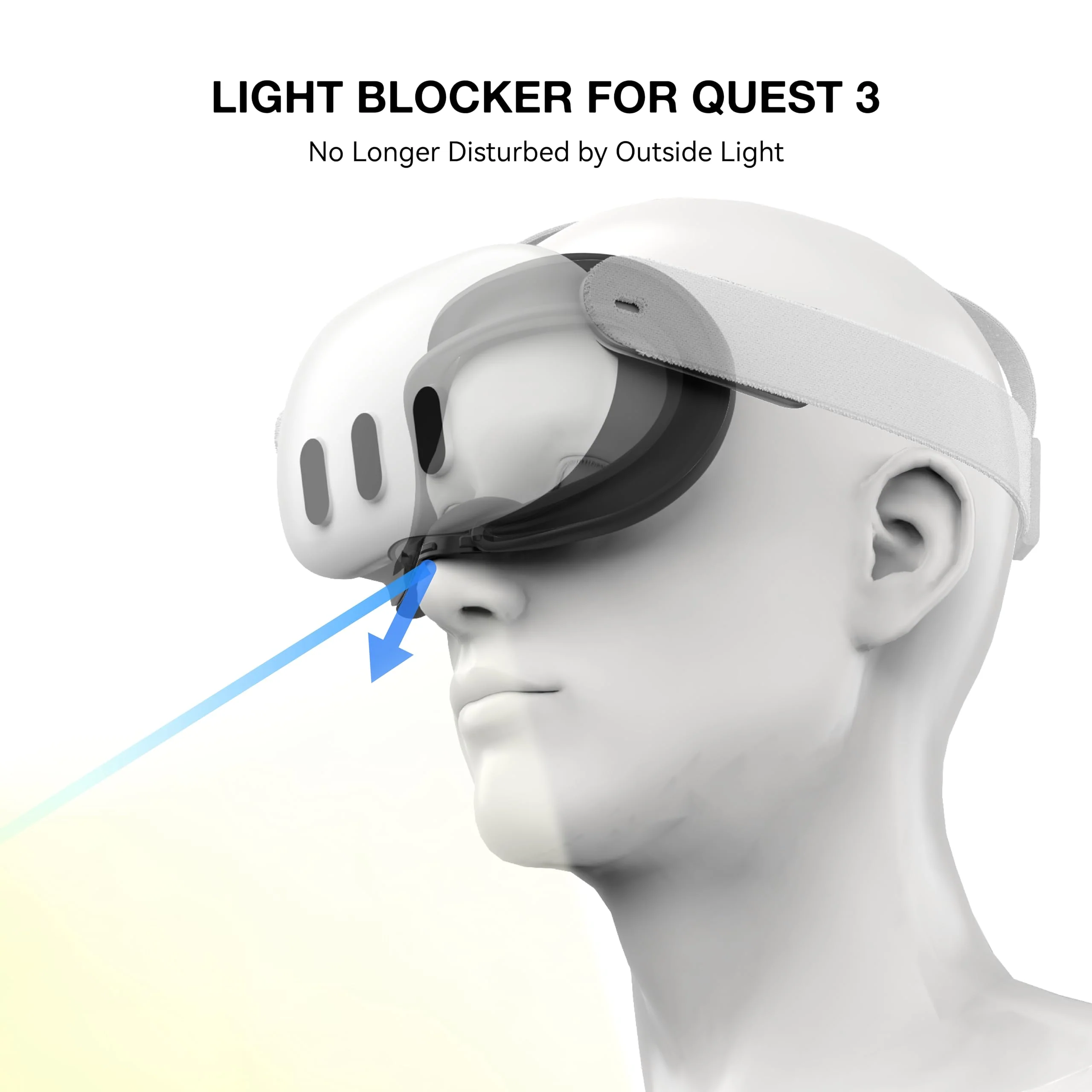 VR Silicone Face Pad Cover and Anti-Leakage Nose Pad for Meta Quest 3 Original Headset Accessories, VR Face Cushion Pad Light Blocker for Oculus Quest 3 Headset (Black) Black - Image 3