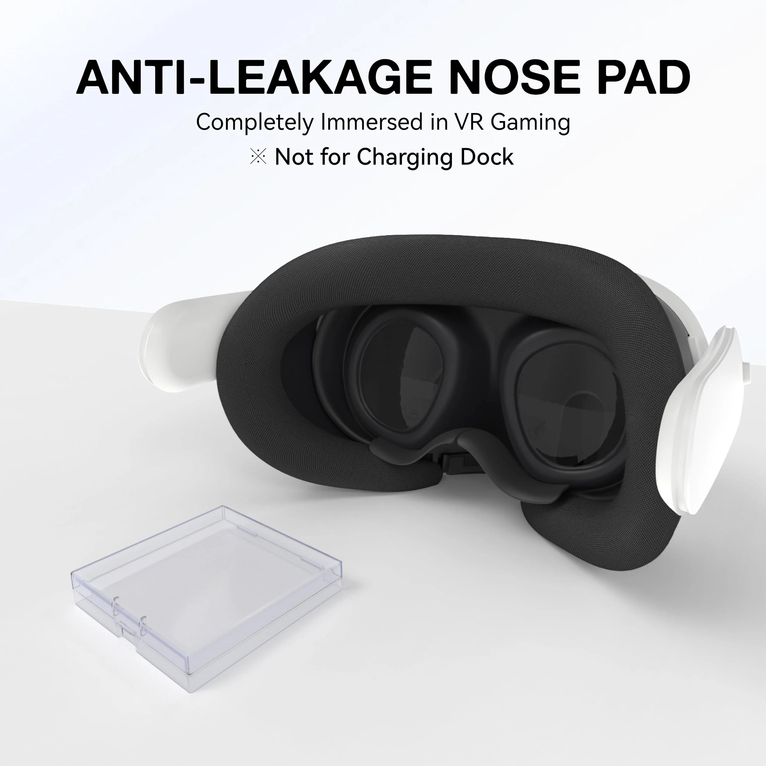 VR Silicone Face Pad Cover and Anti-Leakage Nose Pad for Meta Quest 3 Original Headset Accessories, VR Face Cushion Pad Light Blocker for Oculus Quest 3 Headset (Black) Black - Image 7