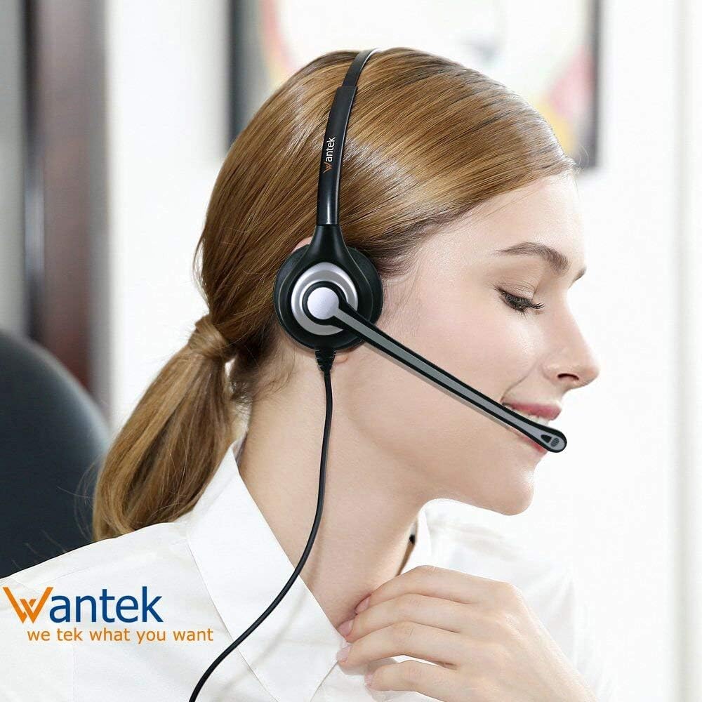 Wantek Cell Phone Headset with Microphone Noise Cancelling for Laptops, PC,3.5mm Jack,Volume Control,Wired Computer Headsets for Zoom Skype,for Office,Business, Call Center, Clear Chat 6035 - Image 3