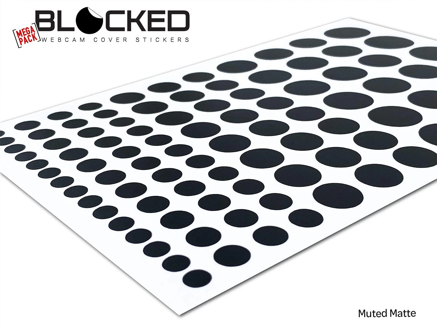 Webcam/Camera Vinyl Covers | 95 Low-Tack Restickable Webcam Sticker | 5-Sizes | Black 95-Pack (Muted Matte) Black 95-pack | Muted Matte - Image 2