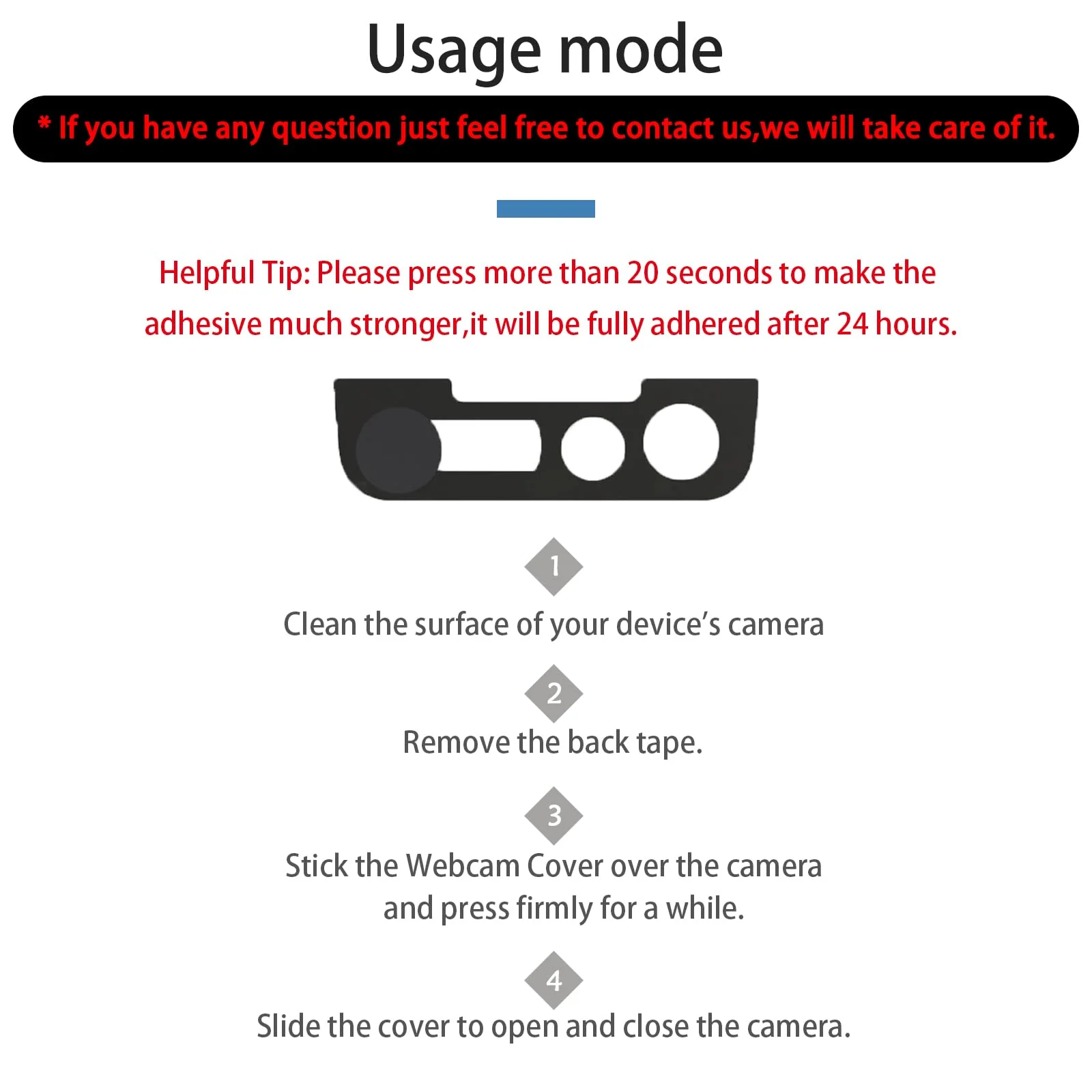 Webcam Cover,Front Camera Cover Compatible for iPhone 13,iPhone 13 Mini,iPhone 13 Pro,iPhone 13 Pro Max,Protect Privacy and Security,Not Affect Face ID, 2 Pack-Black Black - Image 2