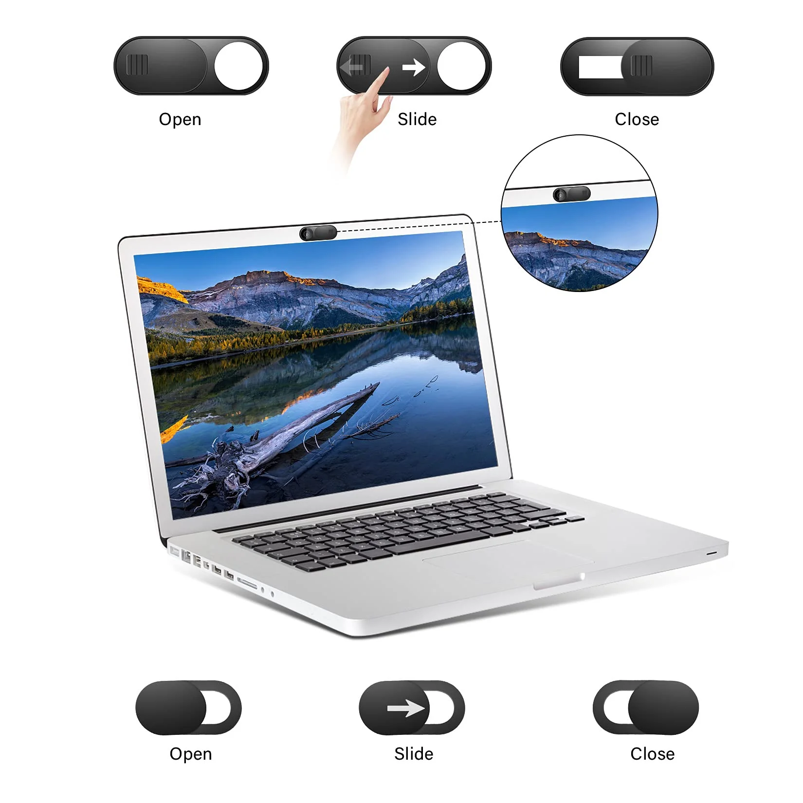Webcam Cover Slide, 14 Pack Webcam Cover, Ultra-Thin Camera Cover for Laptop, Desktop, PC, MacBook, iPad, Tablet, iPhone, Cell Phone, Laptop Camera Cover Slide to Protect Your Privacy(Black) Black (Small 8 Pcs+Large 6 Pcs) - Image 6
