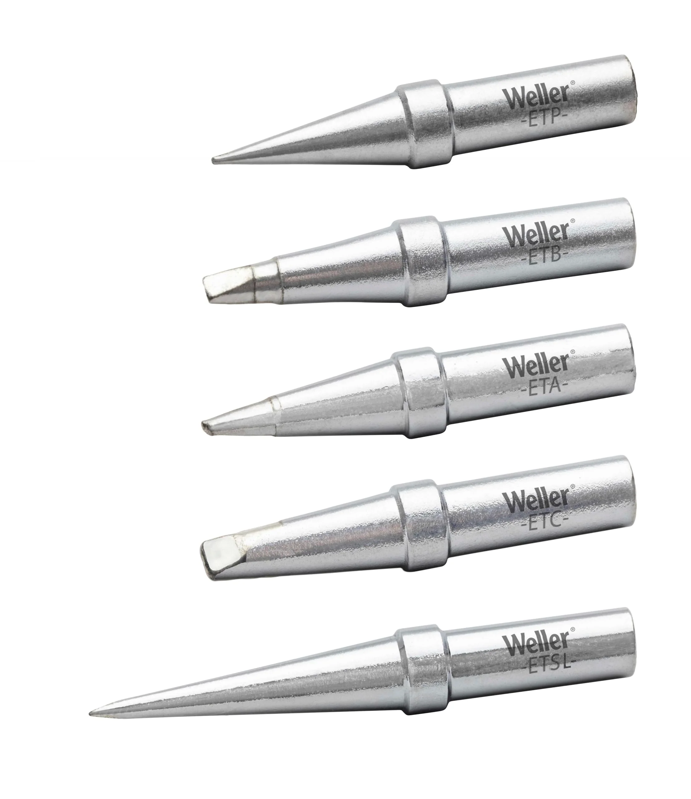 Weller T0054104699 5-Piece ET Soldering Tip Set for WE1010 Soldering Station - Genuine Weller Tips
