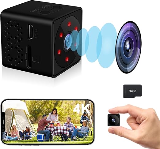 WiFi Mini Camera | Hidden Spy Camera | Free Cloud Storage & 32G SD Card, 2024 4K HD Smallest Cam, 150 Days Standby Time, Surveillance Wireless Camera with AI Motion Detection, Auto Night Vision - Image 2
