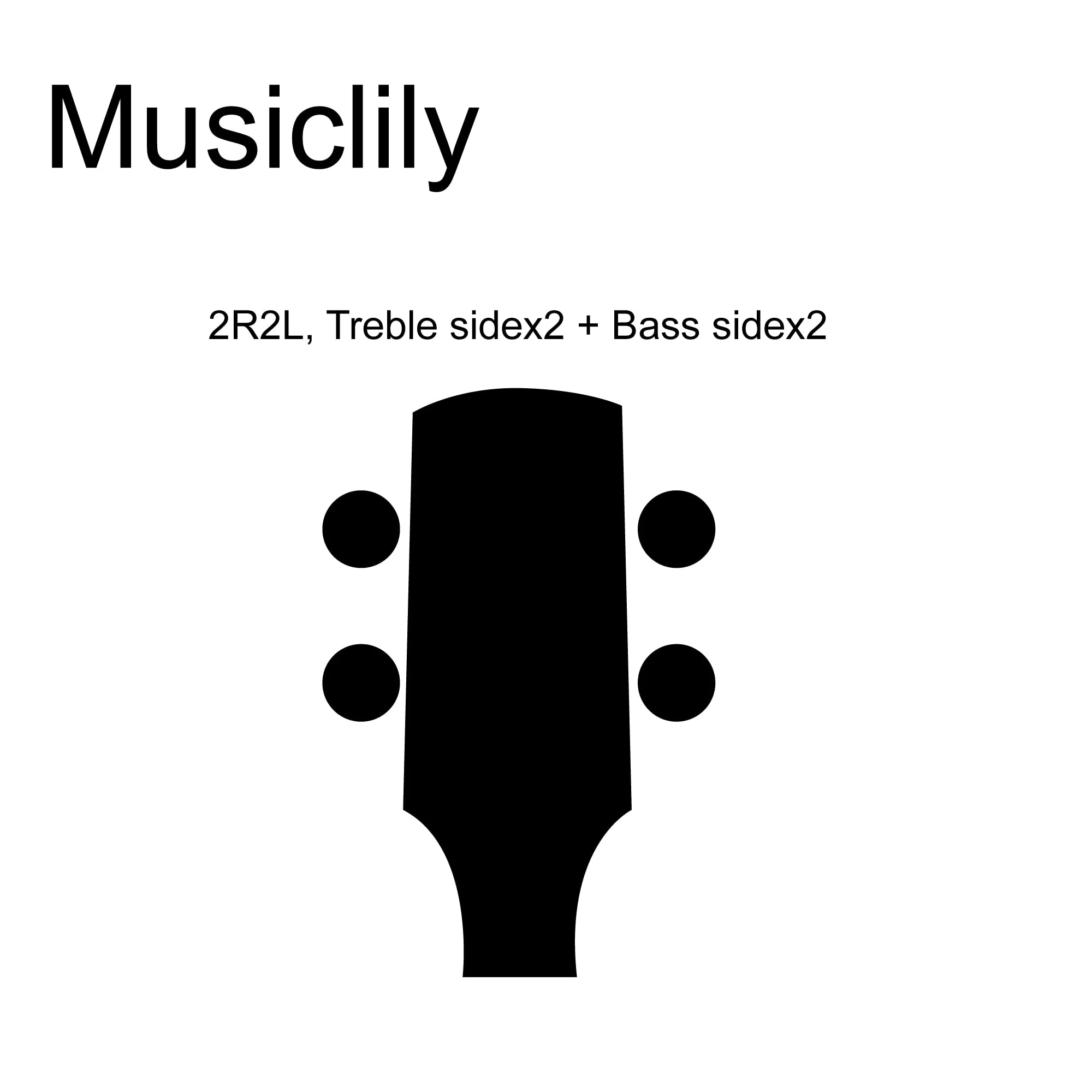 Wilkinson WJB750 2L +2R Bass Machine Heads 1:20 Ratio Open Gear Tuners Tuning Pegs Keys Replacement for Electric Jazz Bass or Precision Bass, Black - Image 3