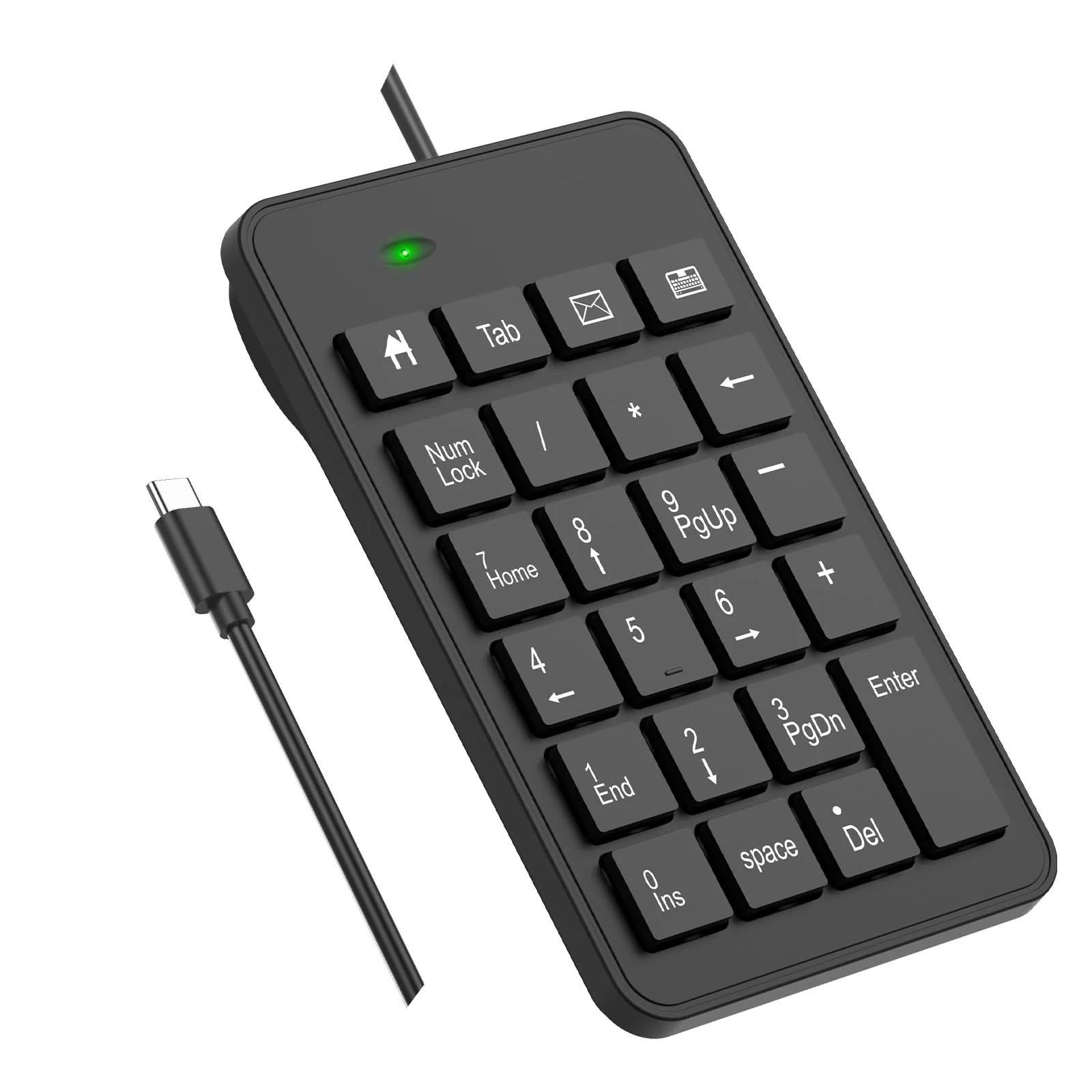 Wired USB C Number Pad - 23 Keys Type C Numeric Keypad Upgraded Version of 10 Key USB Keyboard Financial Accounting Numpad Compatible for Laptop, PC, MacBook, Notebook, Desktop,Surface Pro Wired-Typec
