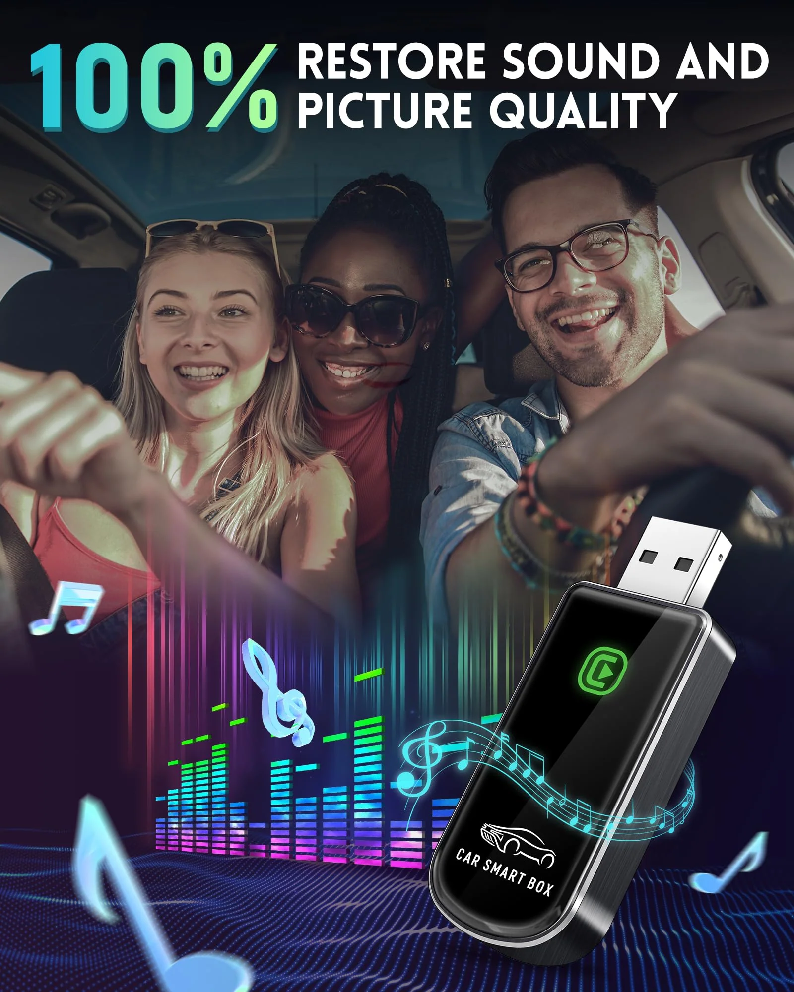 Wireless CarPlay Adapter- Mini Edition, Converts Factory Wired to Wireless CarPlay Dongle Plug & Play CarPlay Wireless Adapter for Apple iPhone iOS 10+ & Cars from 2015+(Brushed Cobalt Blue) Brushed Cobalt Blue - Image 8