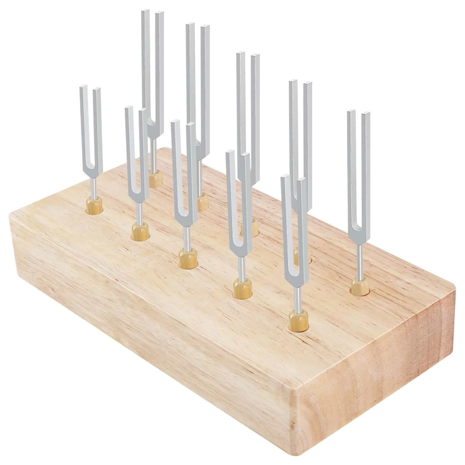 Wooden Tuning Fork Holder - Holds Up to 10 Tuning Forks for Convenient Storage