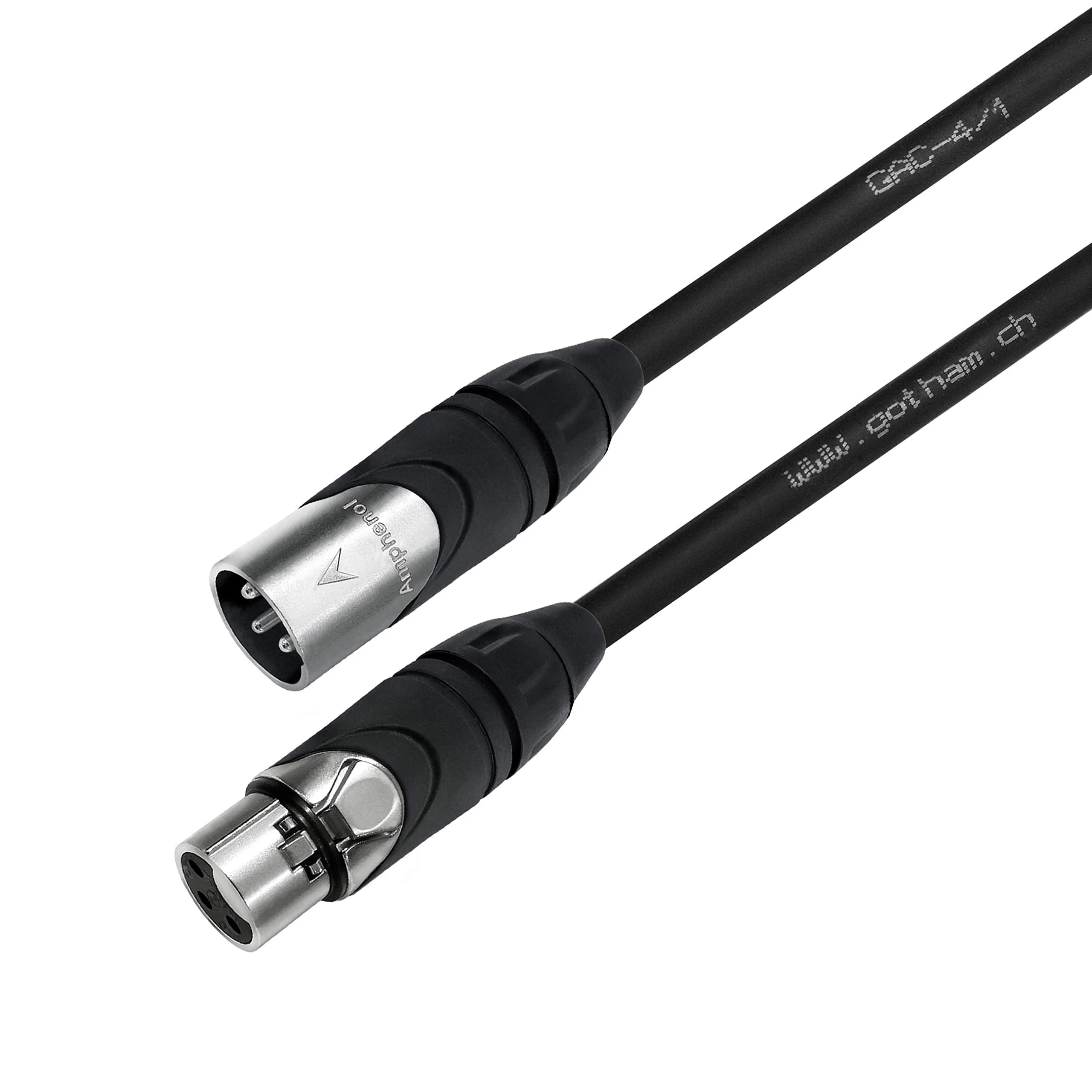 WORLDS BEST CABLES 3 Units - 3 Foot - Gotham GAC-4/1 (Black) - Star Quad, Dual Shielded Balanced Male to Female Microphone Cables with Amphenol AX3M & AX3F Silver XLR Connectors - Custom Made - Image 5
