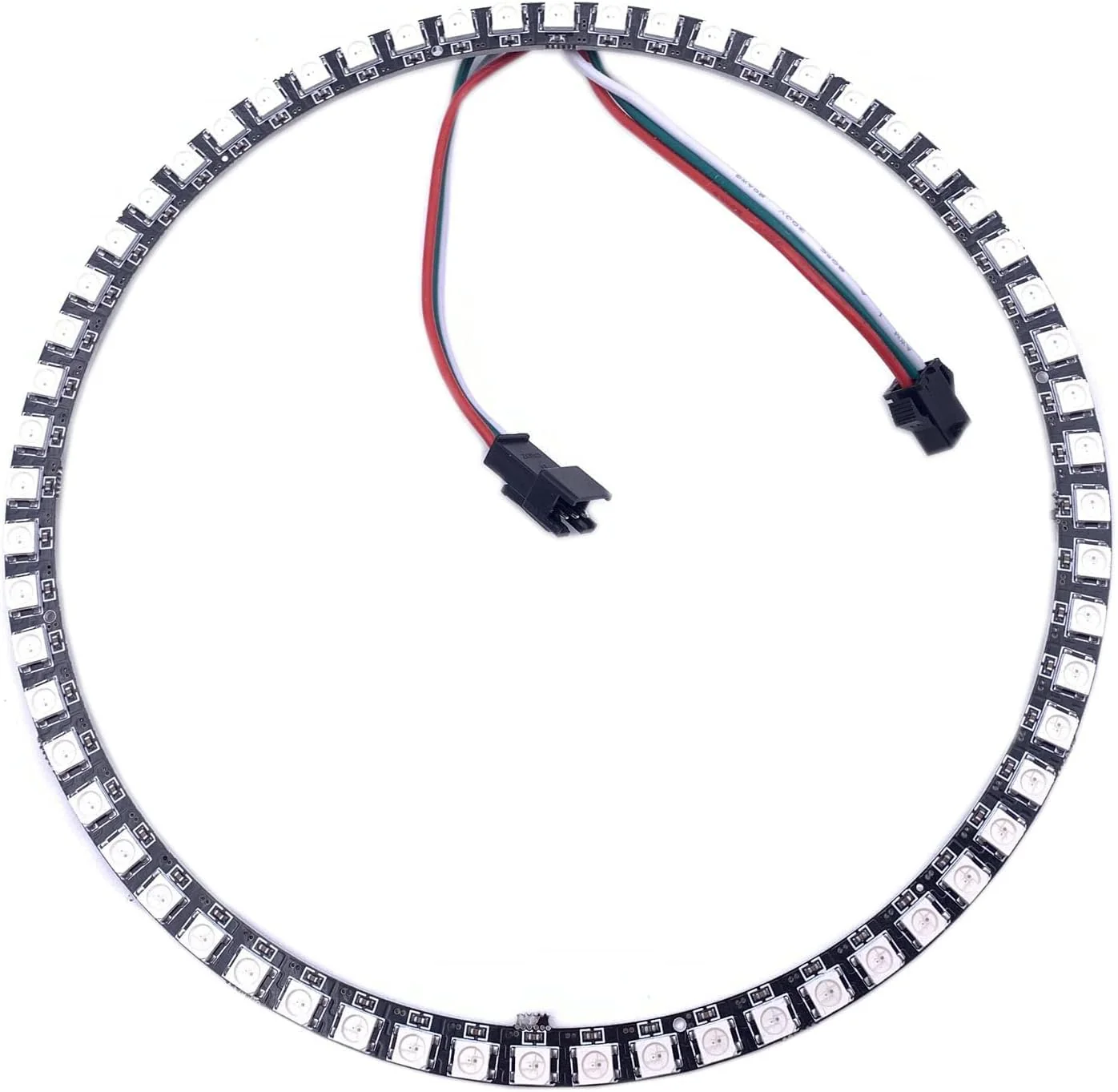 WS2812B 8/16/24/35/45/60/241 LED Pixel Ring Addressable LED Module WS2812 IC RGB Full Colour Round LED Circle DC5V (60 LEDs, Black) 60 Leds