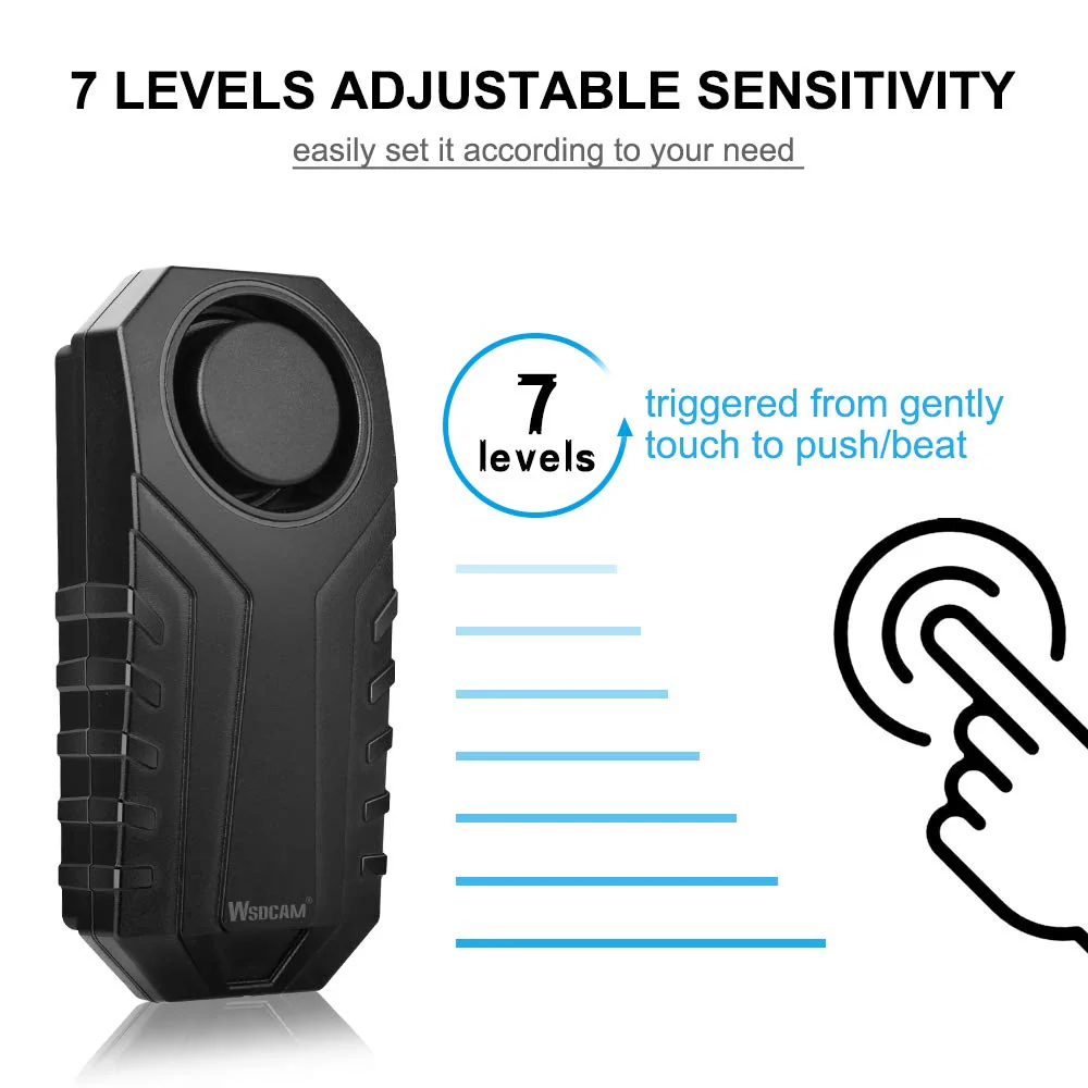 Wsdcam 113dB Bike Alarm Wireless Vibration Motion Sensor Waterproof Motorcycle Alarm with Remote - Image 4
