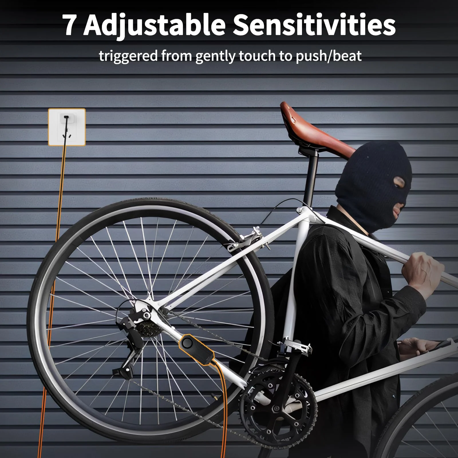 WSDCAM Wireless Bike Alarm with Remote, Rechargeable 113dB Loud Bicycle Alarm System Anti Theft, IP65 Waterproof, Bike Alarms for E-bikes, Motorcycles, Scooter, Outdoor Riding and Cycling Safety - Image 7