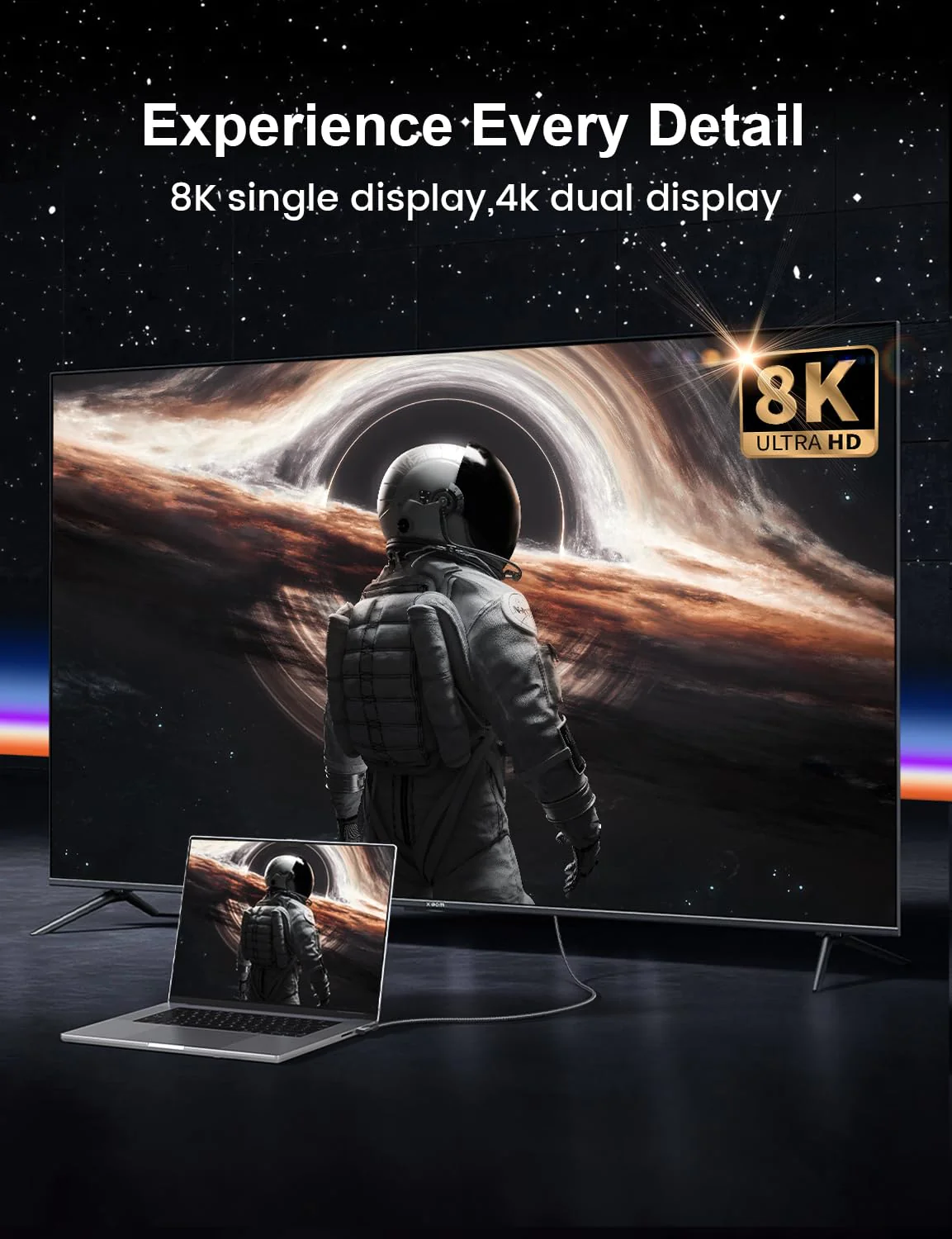 XAOSUN 240W USB 4 Cable for Thunderbolt 4, 3.3FT Right Angle Thunderbolt 4 Cable 90 Degree, 40Gbps [USB-IF Certified] USB C to USB C Cable 8K@60Hz, for MacBook, SSD, Docking, eGPU and iPhone 16 - Image 5