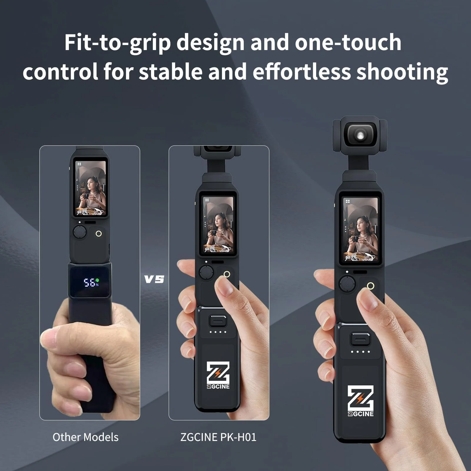 ZGCINE PK-H01 Battery Handle for DJI OSMO Pocket 3, 7.7V/1600mAh (1.0X Charge), 17W PD Fast Charging, Battery Grip with 1/4" Thread + Arri Hole - Image 9